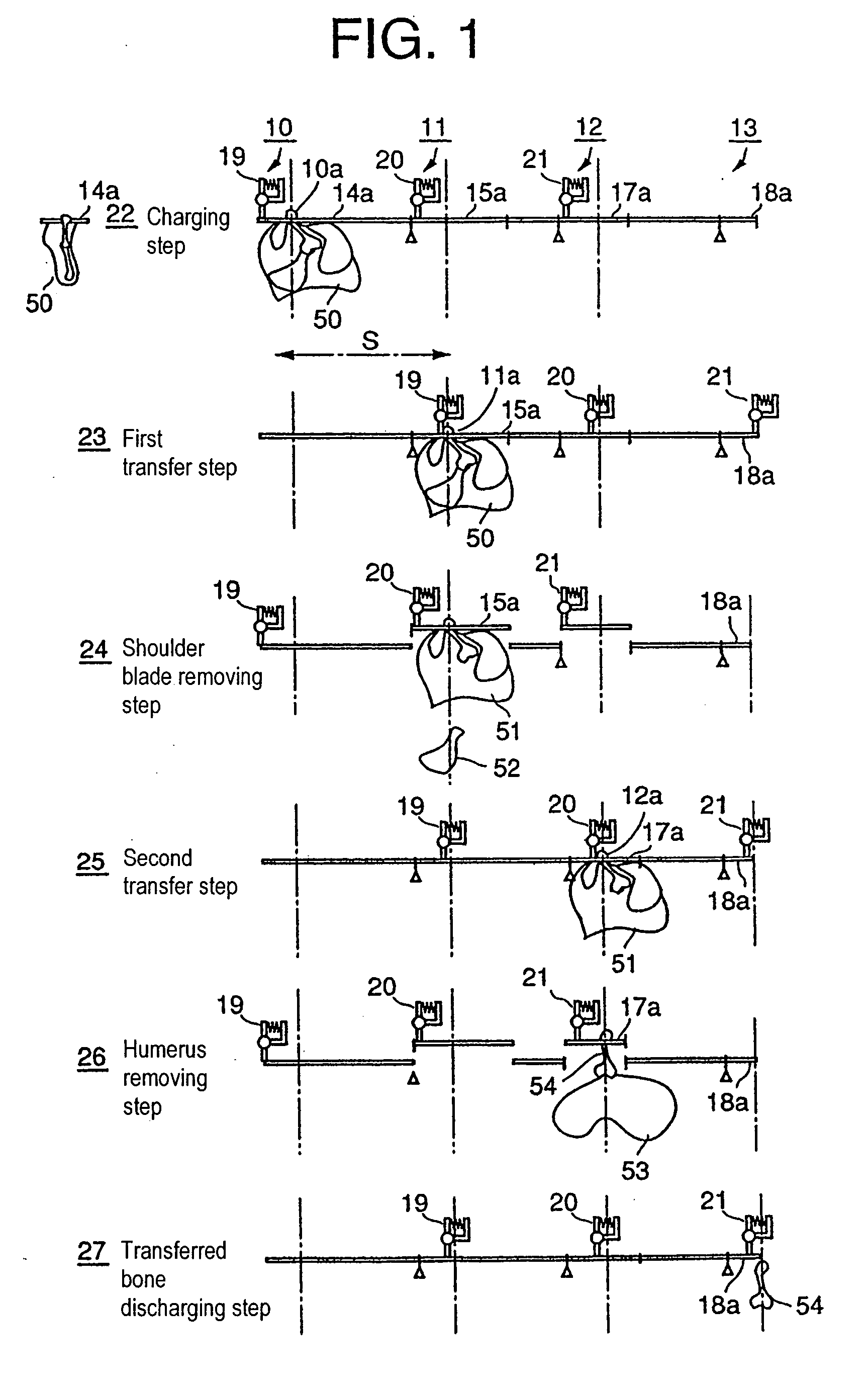 Deboning system of meat