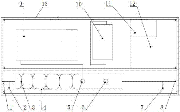 Movable acid liquid and acid gas integration treatment device and treatment process thereof