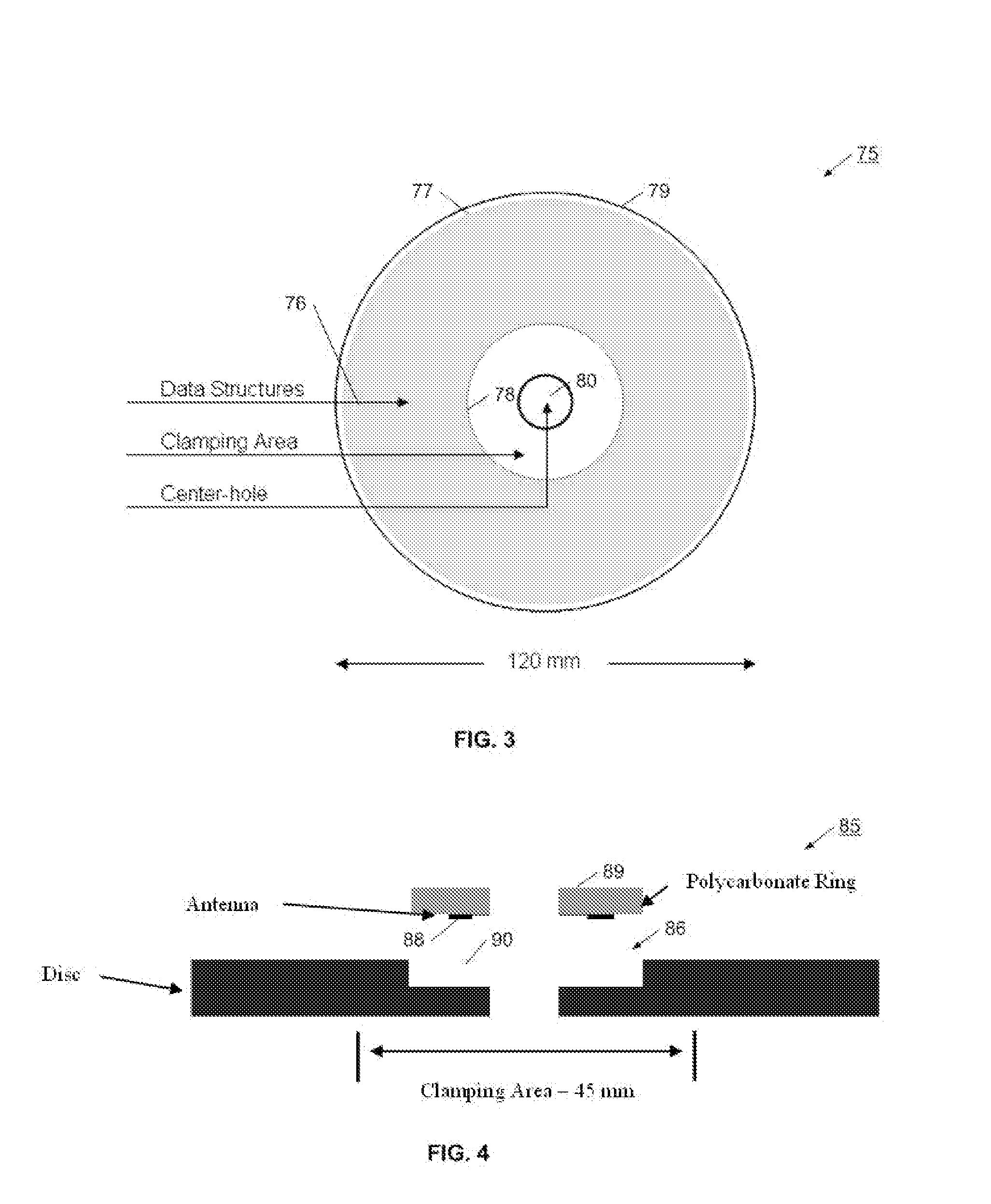 Devices and methods for RF communication with an optical disc