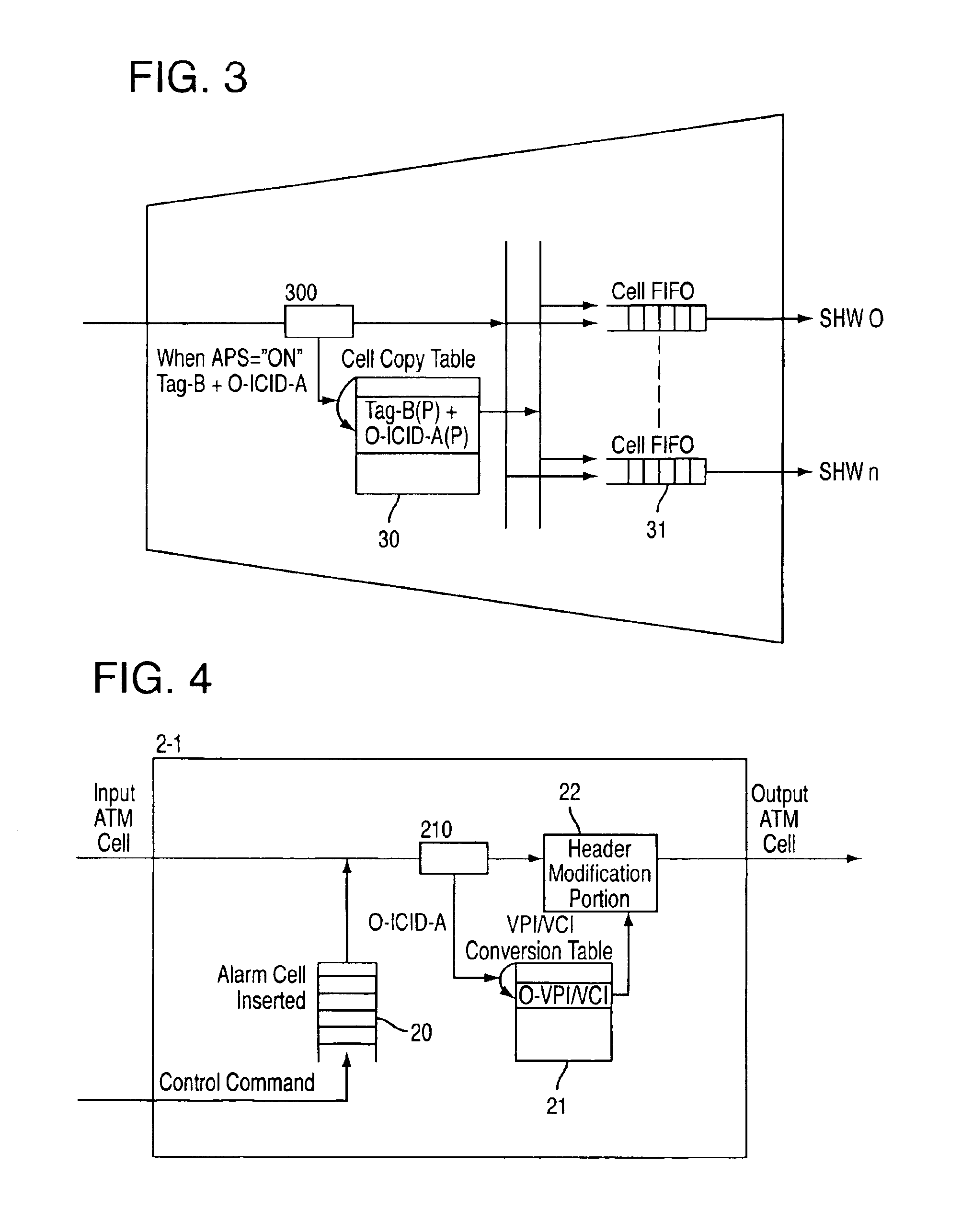 ATM switching system and method for switchover between working channel and protection channel in an ATM network