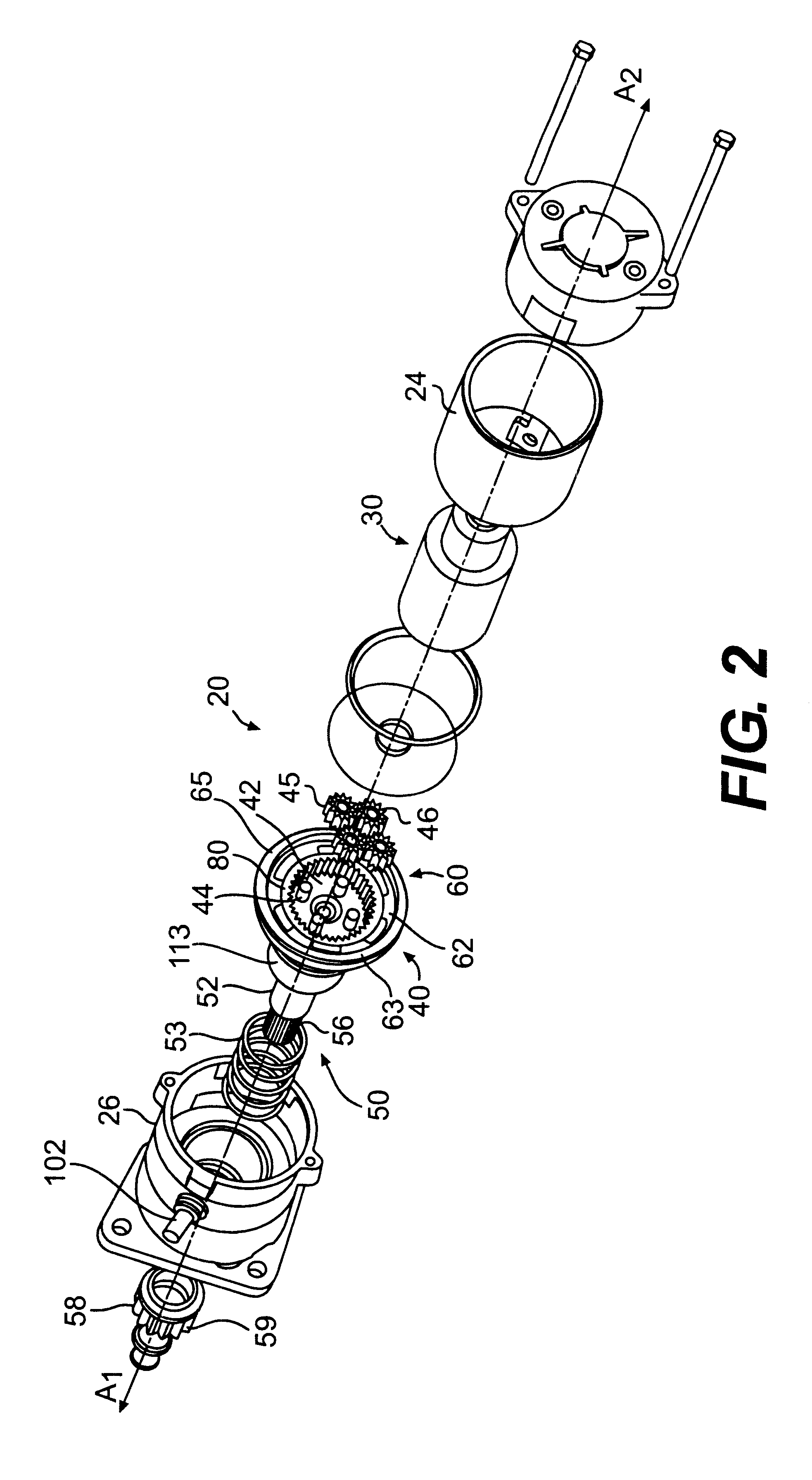 Engagement and disengagement mechanism for a coaxial starter motor assembly