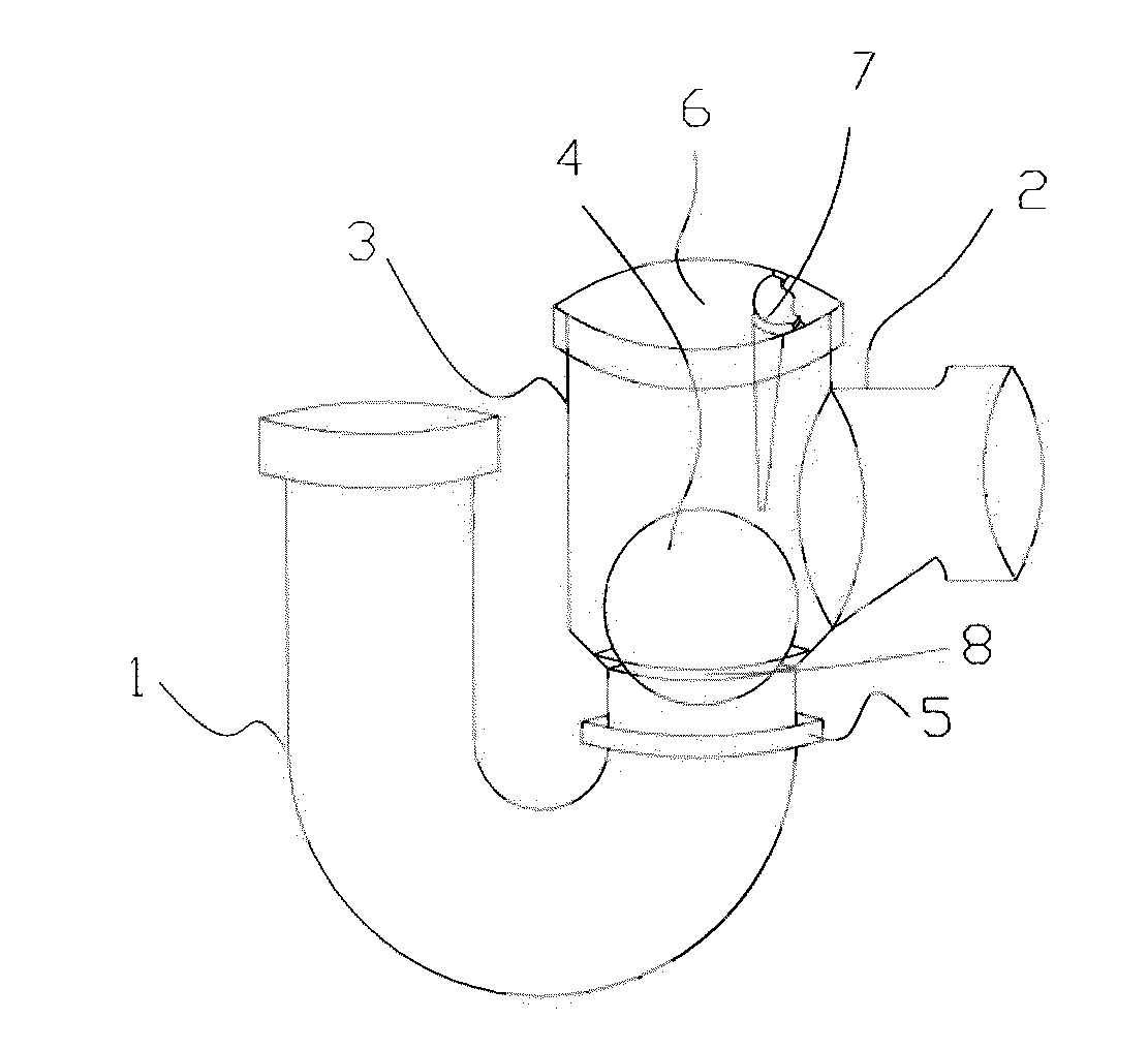 Drainage trapping cartridge and a drainage trapping device for preventing backflow of gas