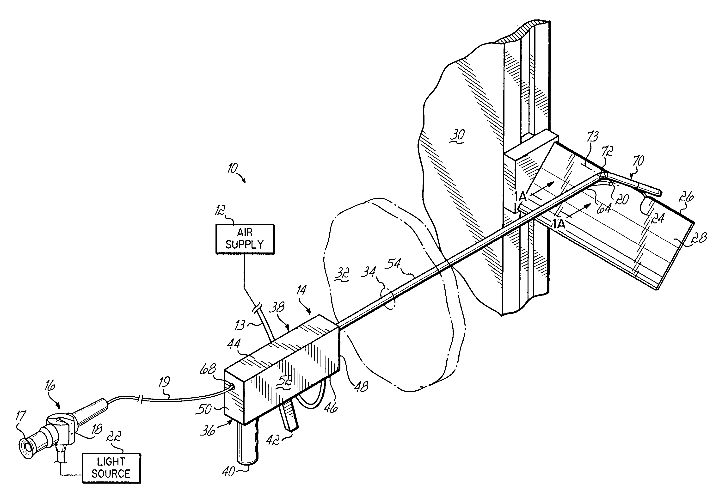 Grinding apparatus for blending defects on turbine blades and associated method of use