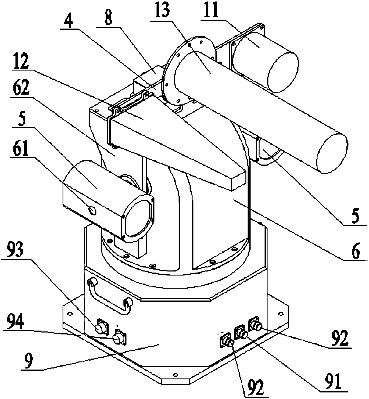 Automatic tracking antenna feed servo-system of unmanned aerial vehicle