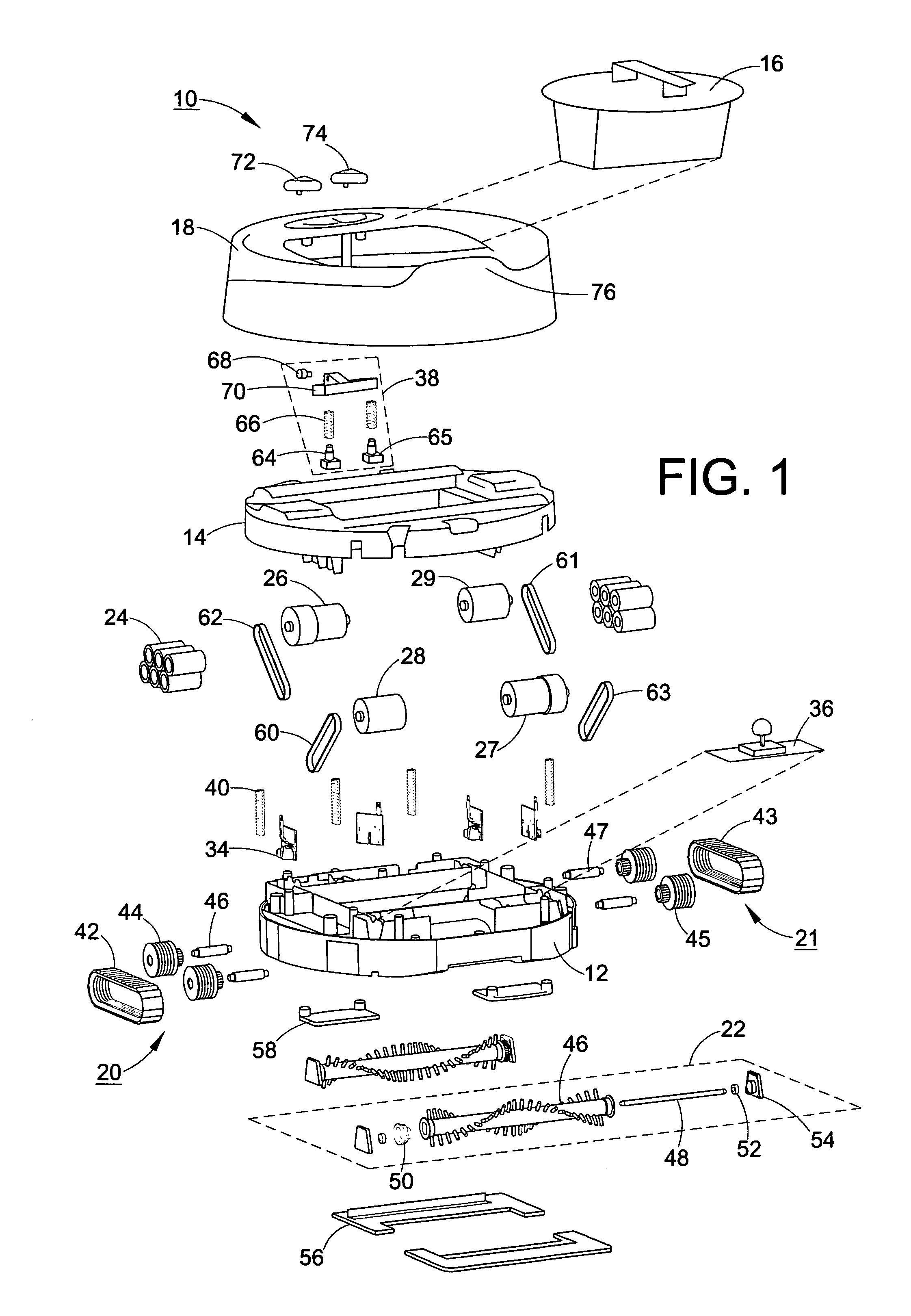 Robotic appliance with on-board joystick sensor and associated methods of operation