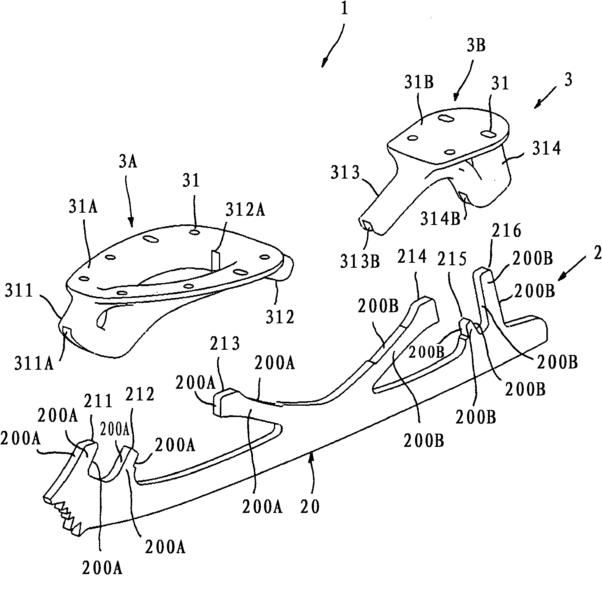 An improved frame structure for skates