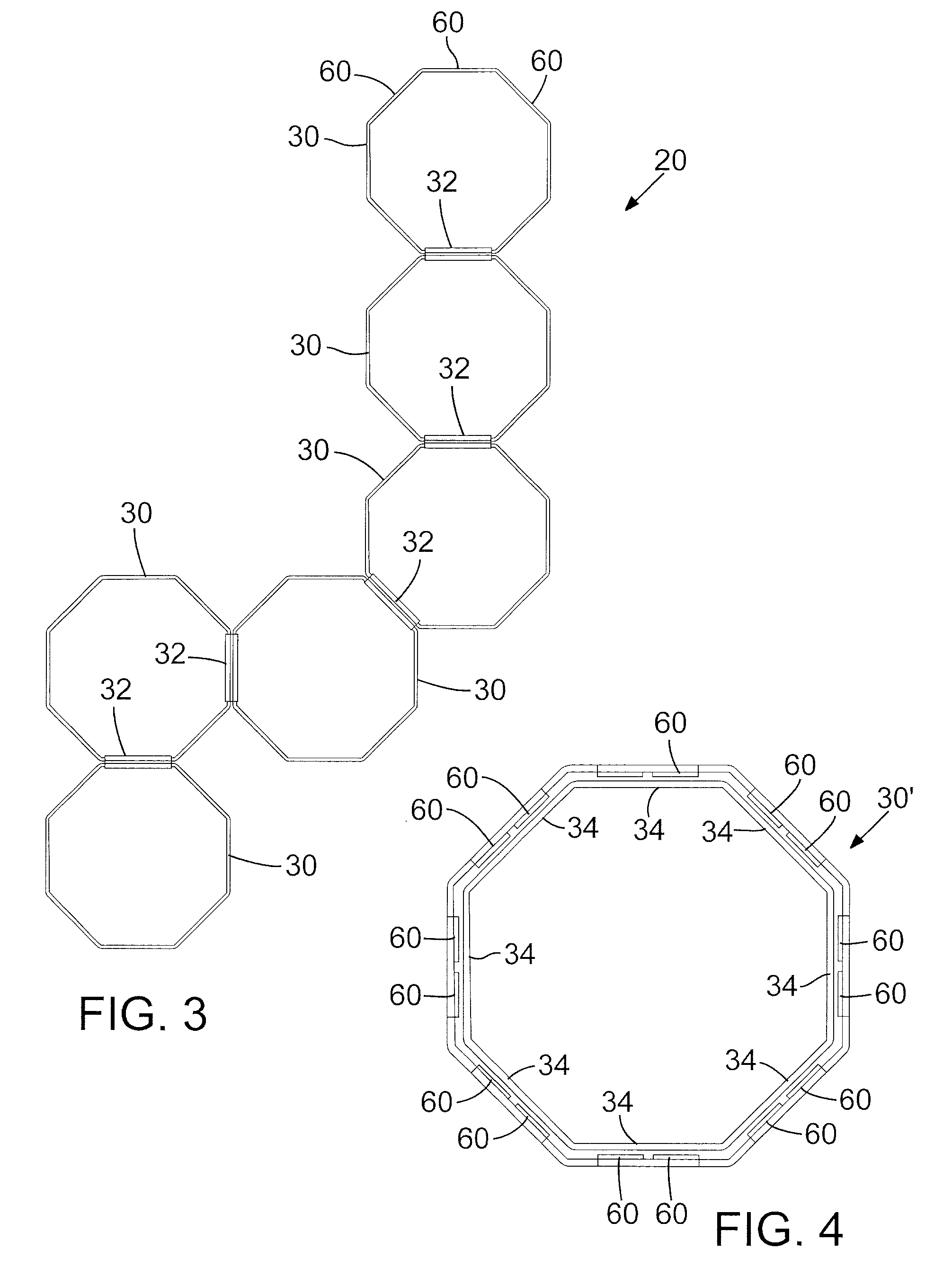 Training ladder formed with polygon segments