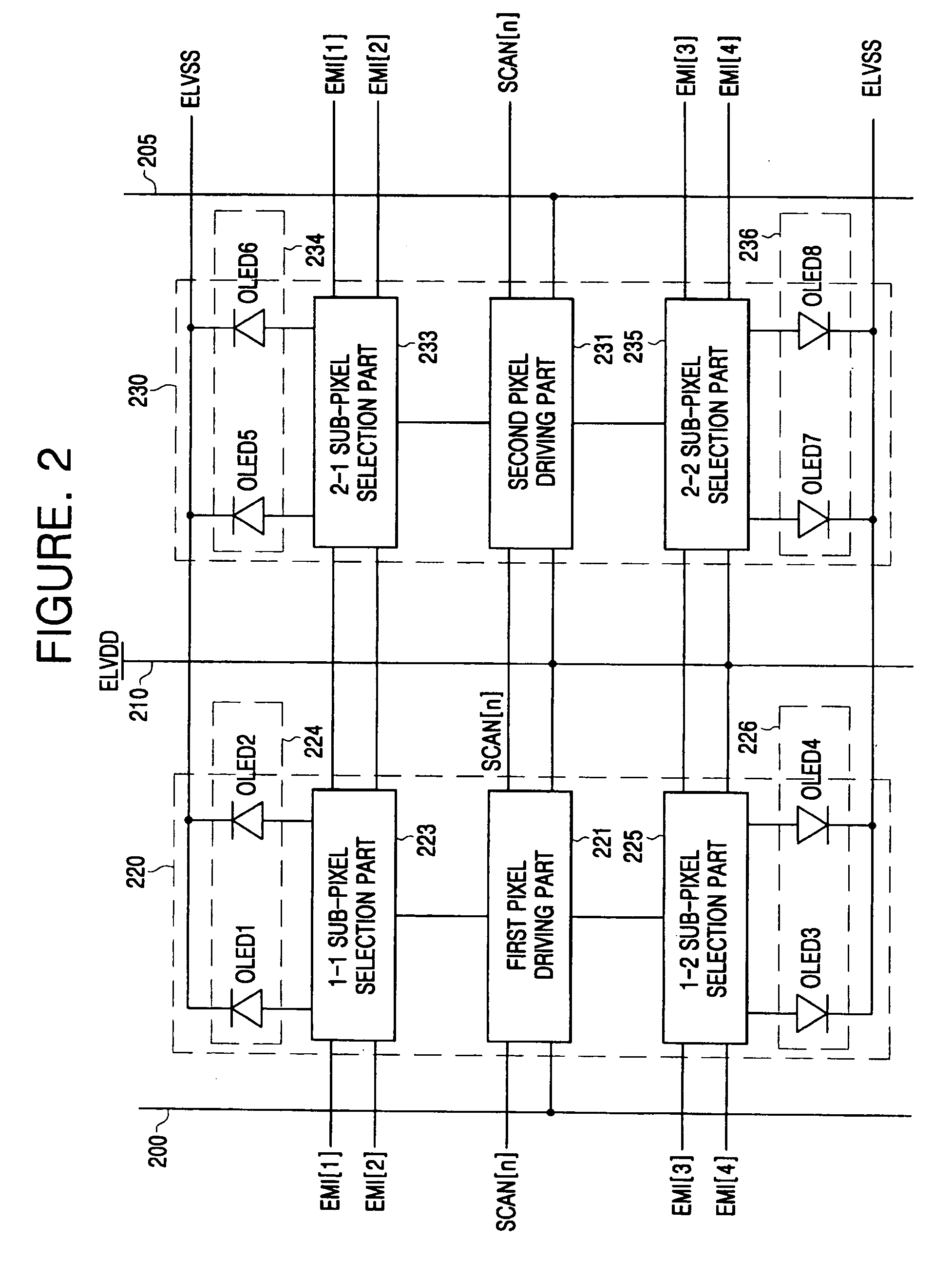 Time-divisional driving organic electroluminescence display