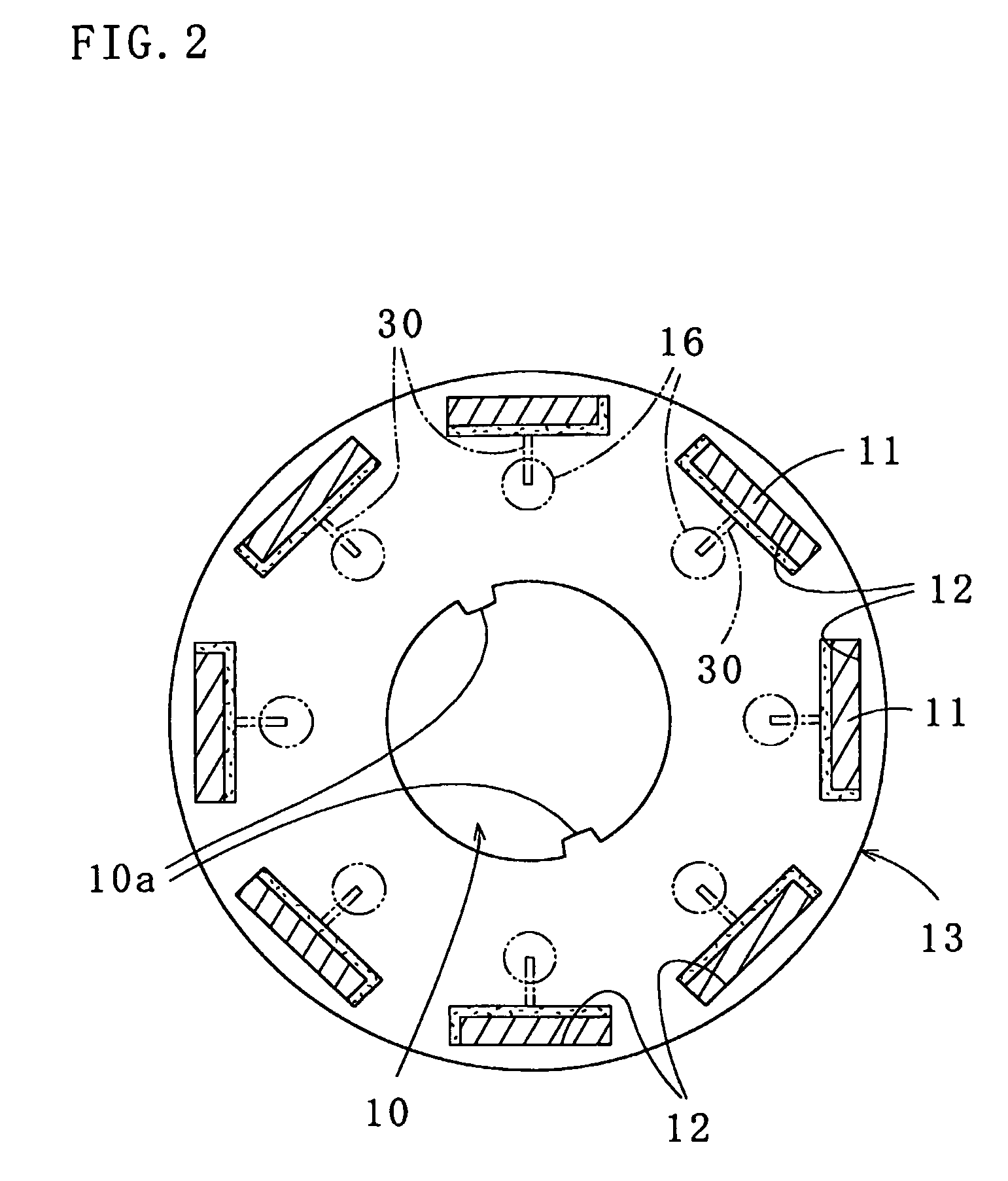 Method of resin sealing permanent magnets in laminated rotor core