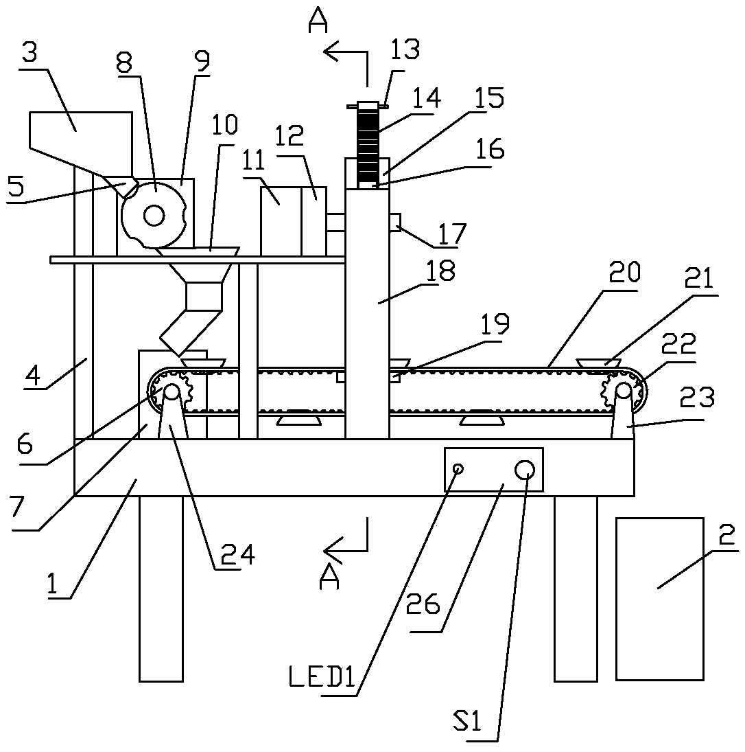 Household minitype walnut automatic shell breaking machine