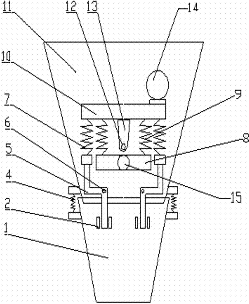 Method and device for dredging discharged materials of storage bin