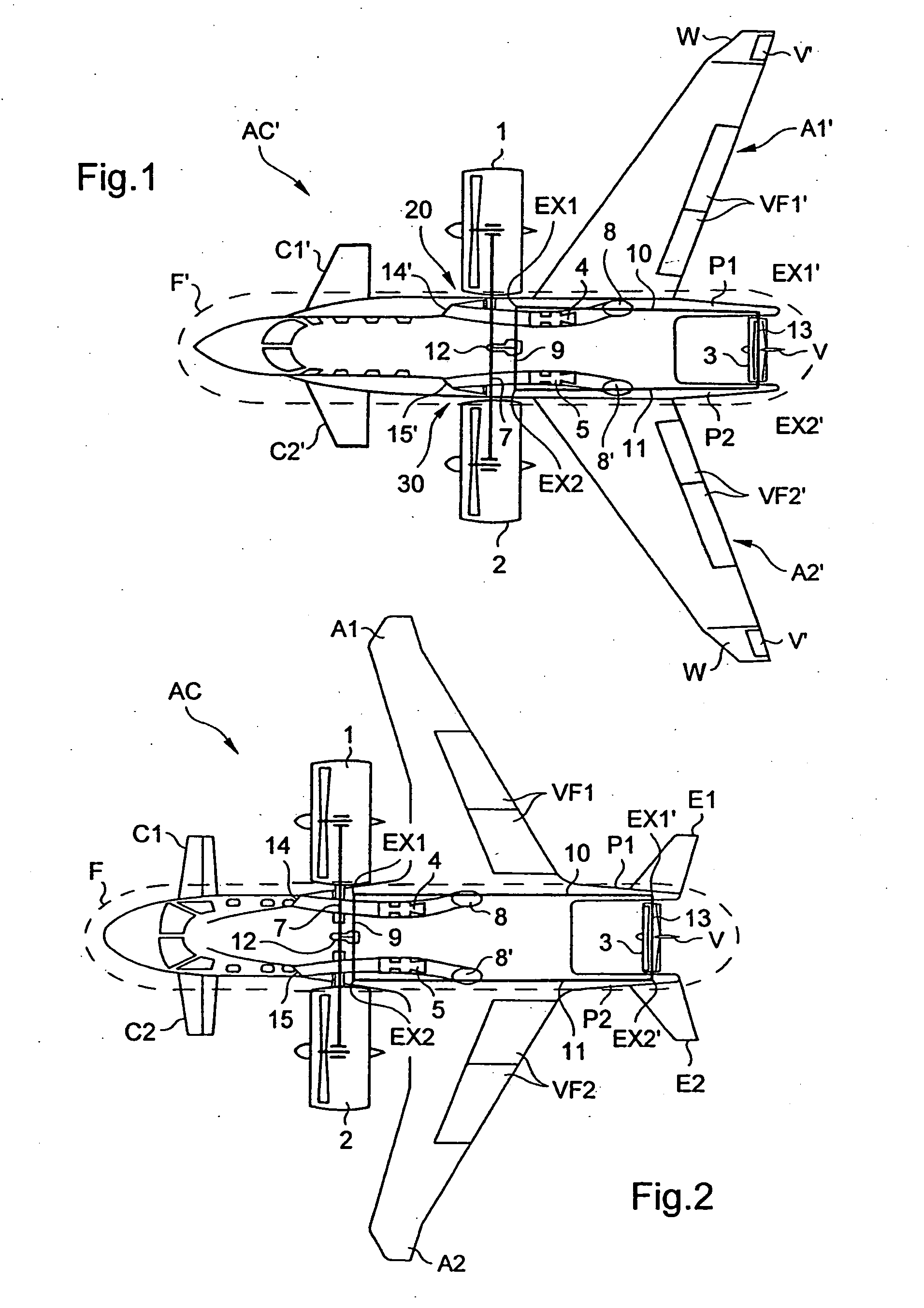 Convertible aircraft provided with two tilt fans on either side of the fuselage and with a third tilt fan arranged on the tail of the aircraft