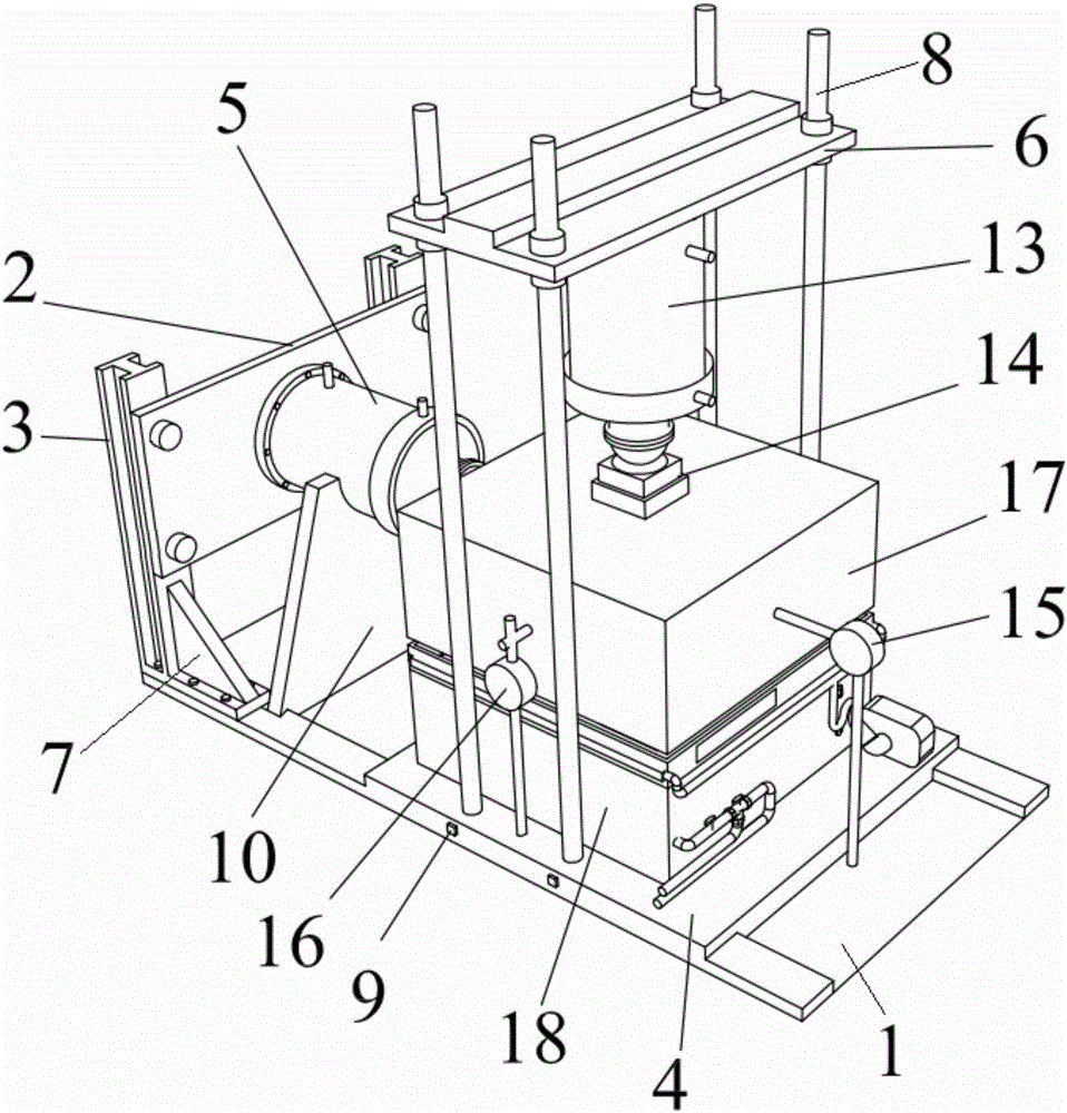 Dry-wet circulating direct shear device for structural surface of rock mass