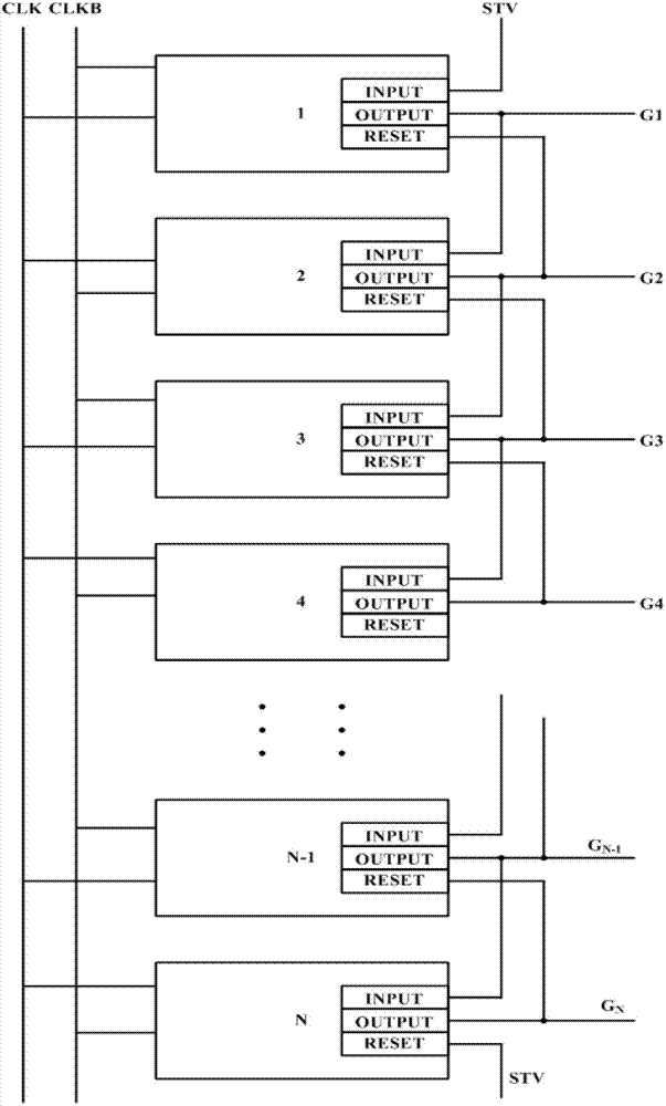Shifting register and alloy substrate electrode driving device