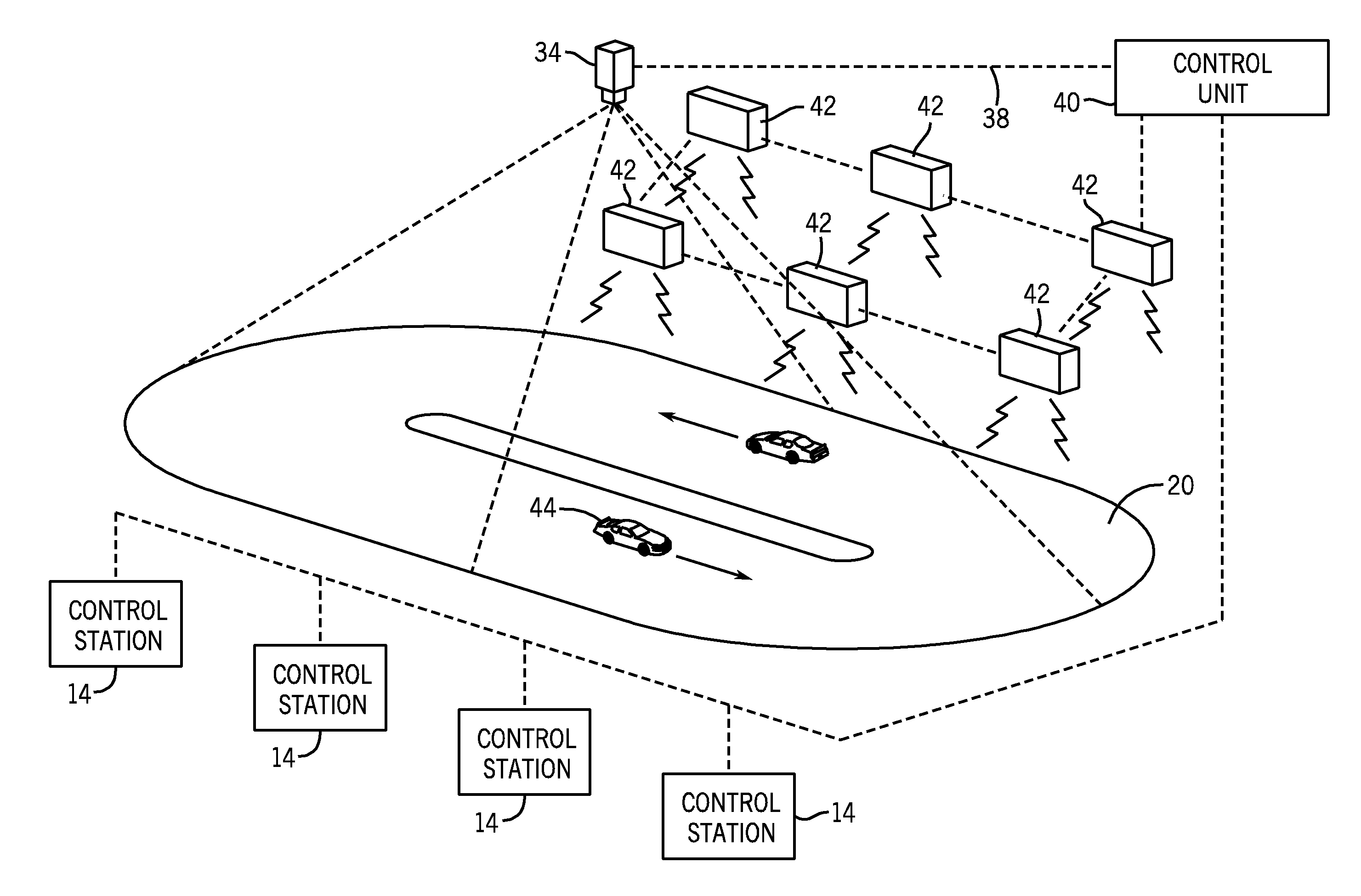 System and method for controlling movement of a plurality of game objects along a playfield
