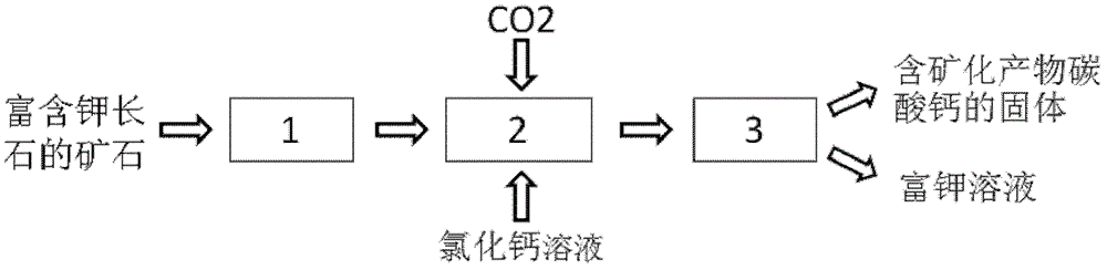 CO2 mineralization method for co-producing potassium-rich solution