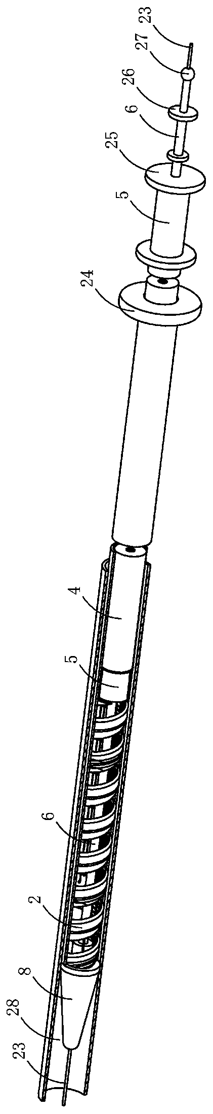 Biliary tract spiral particle bracket and bracket conveying catheter set