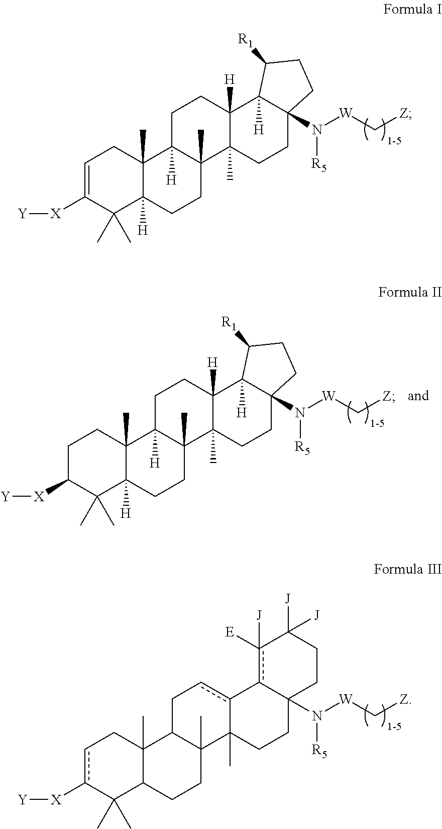 C-17 bicyclic amines of triterpenoids with HIV maturation inhibitory activity