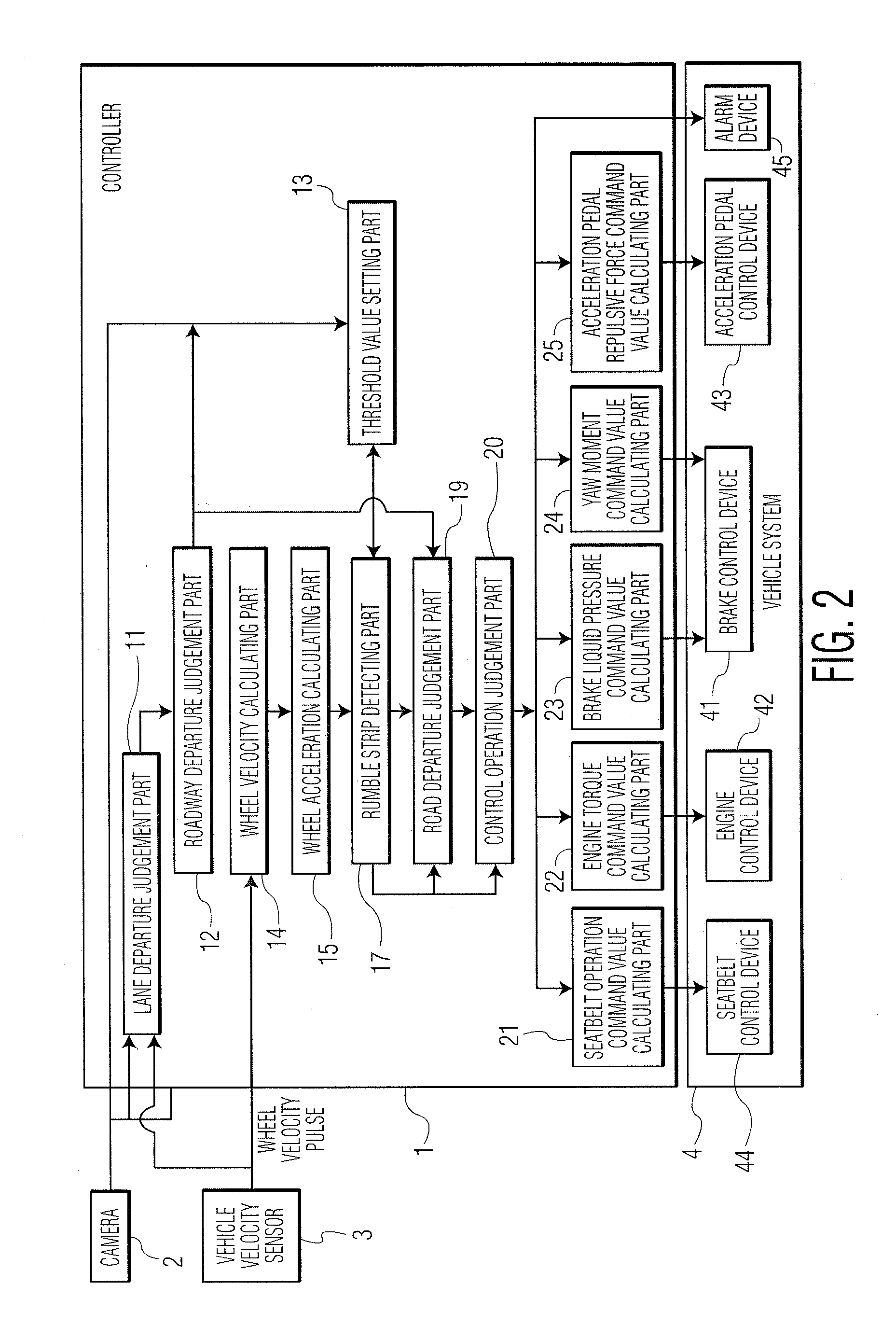 Vibration applying structure detecting device and vehicle control device