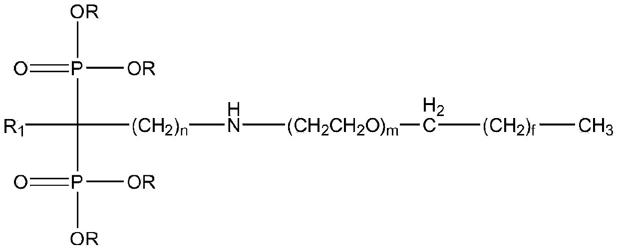 Amino-containing diphosphonate modified Brij compound used as surfactant, and preparation method thereof