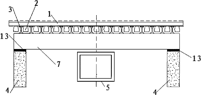 Existing line transverse lifting strengthening method and structure