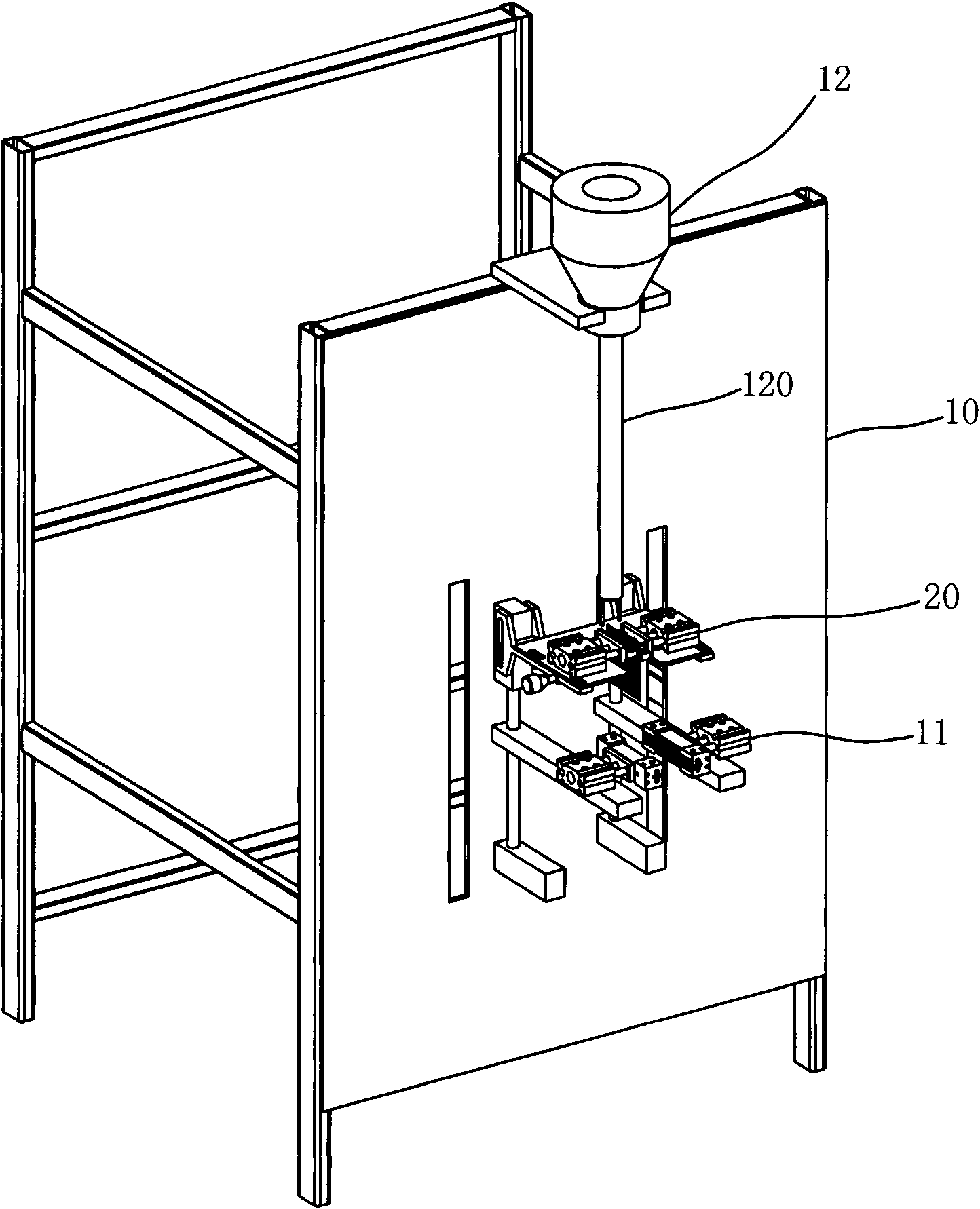 Powder-clamping preventing device and powder packing machine