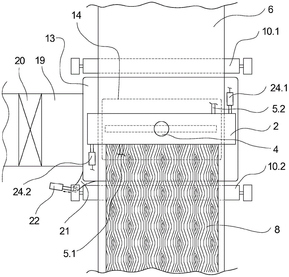 Device for producing a fibre product by laying down melt-spun fibres