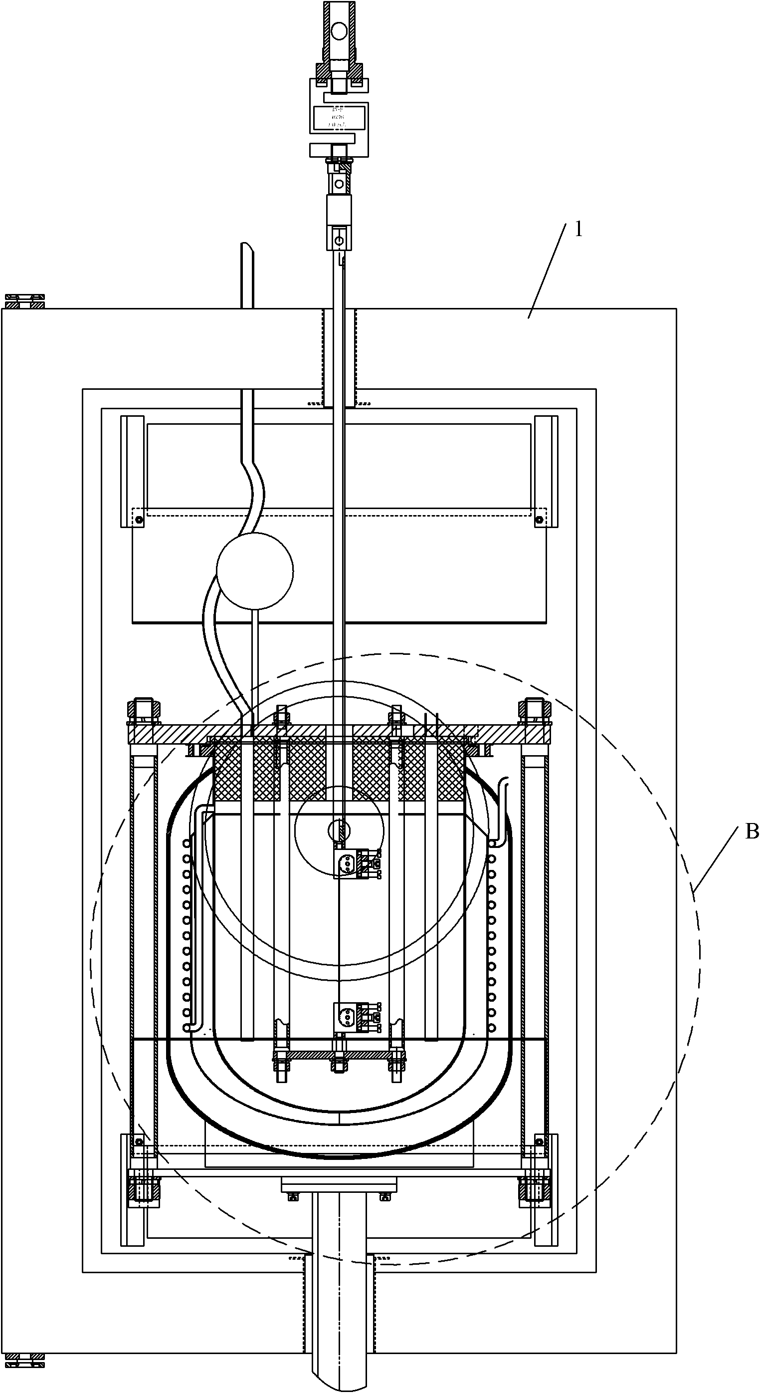Multi-field coupling test system for superconducting material at temperature of between 373 and 4.2K