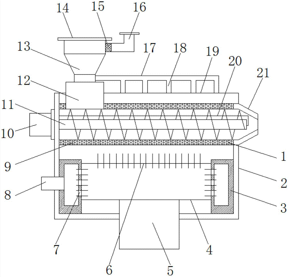 Waste incineration device capable of achieving double-screw crushing