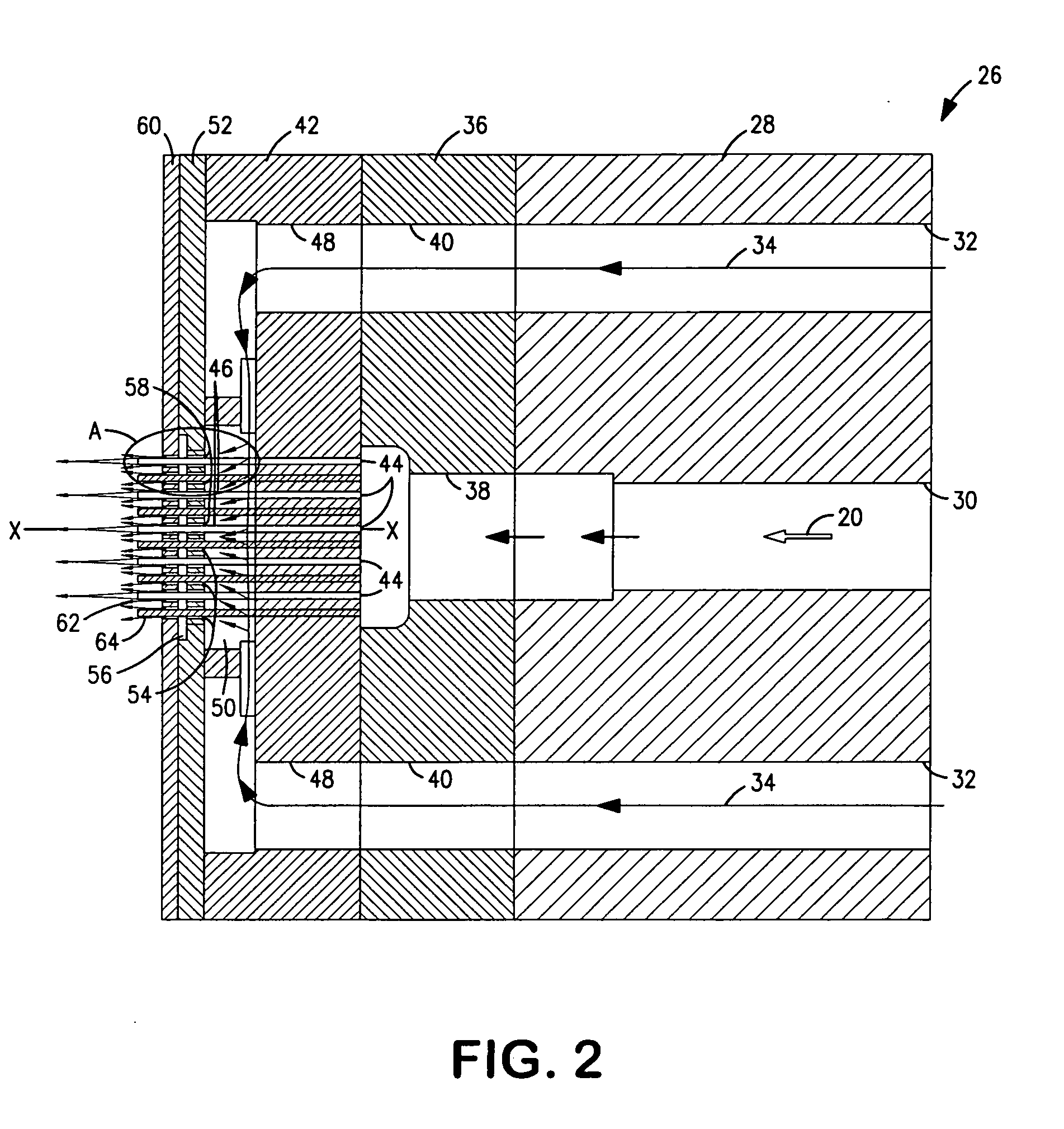 Array of nozzles for extruding multiple cellulose fibers