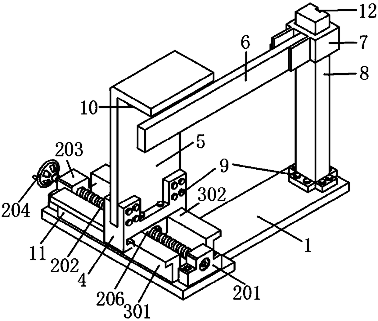 Eddy current damping characteristic test device