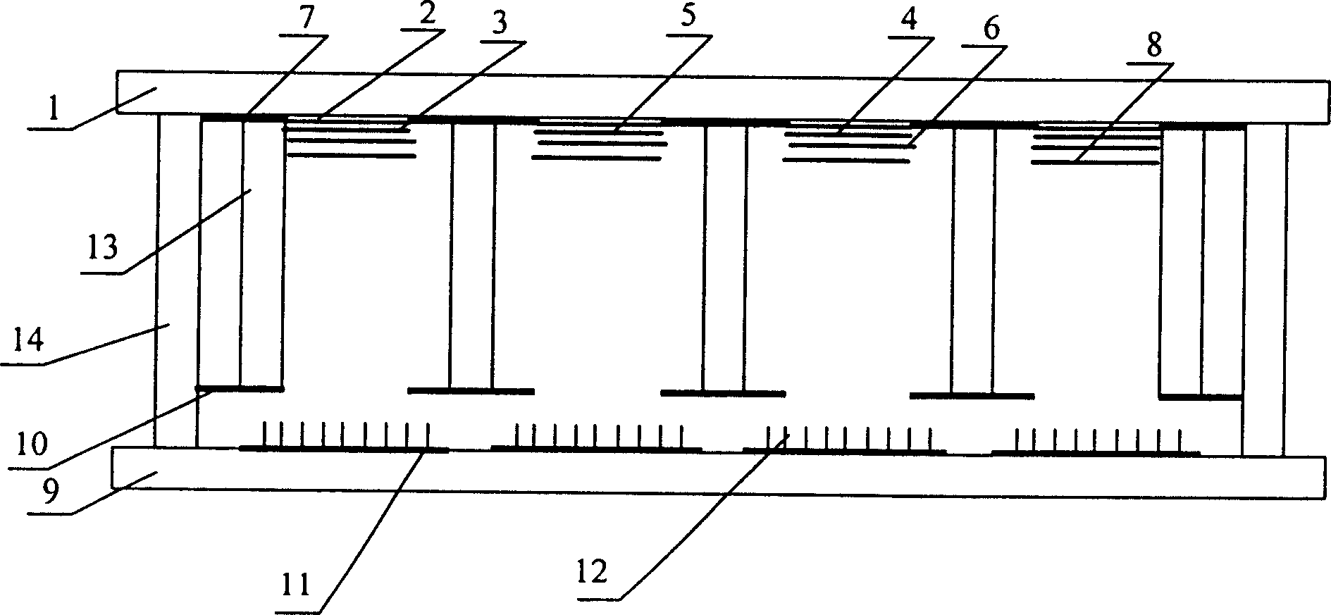 Tripolar carbon nanotube display with filtering structure and process for preparing same