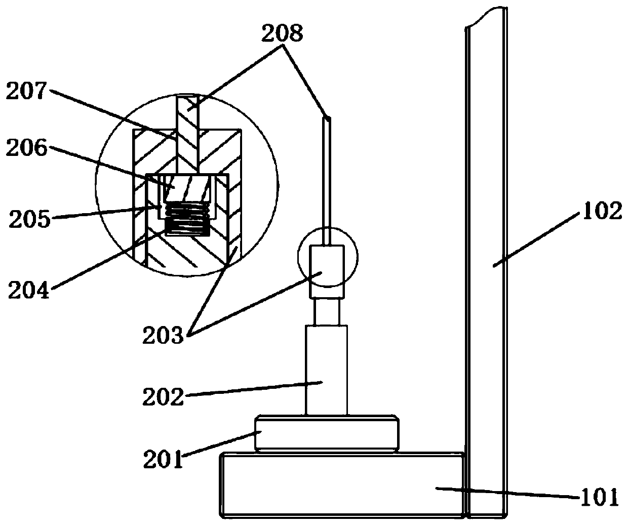 Electromagnetic force testing device of high-speed solenoid valve for automobile braking system