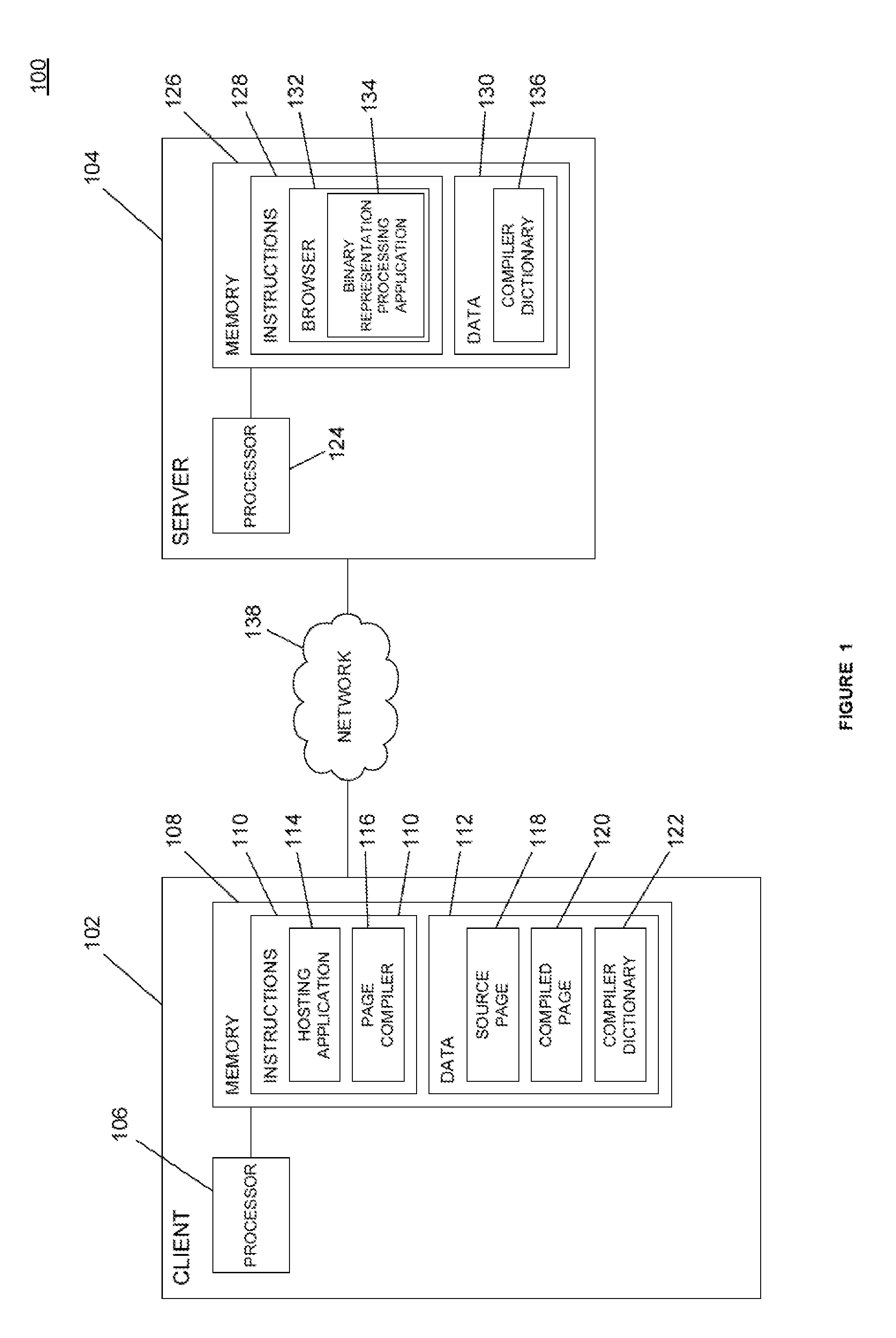 System and method providing a binary representation of a web page