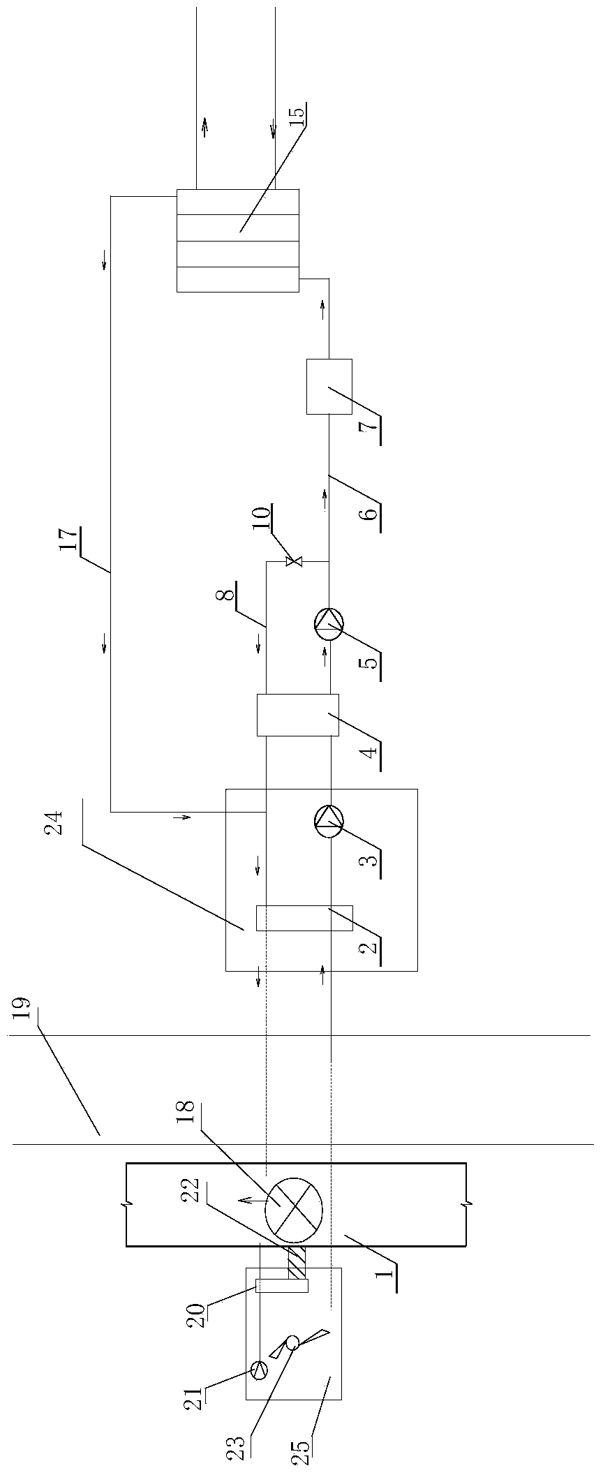 Water taking and direct heat exchange system of sewage source heat pump