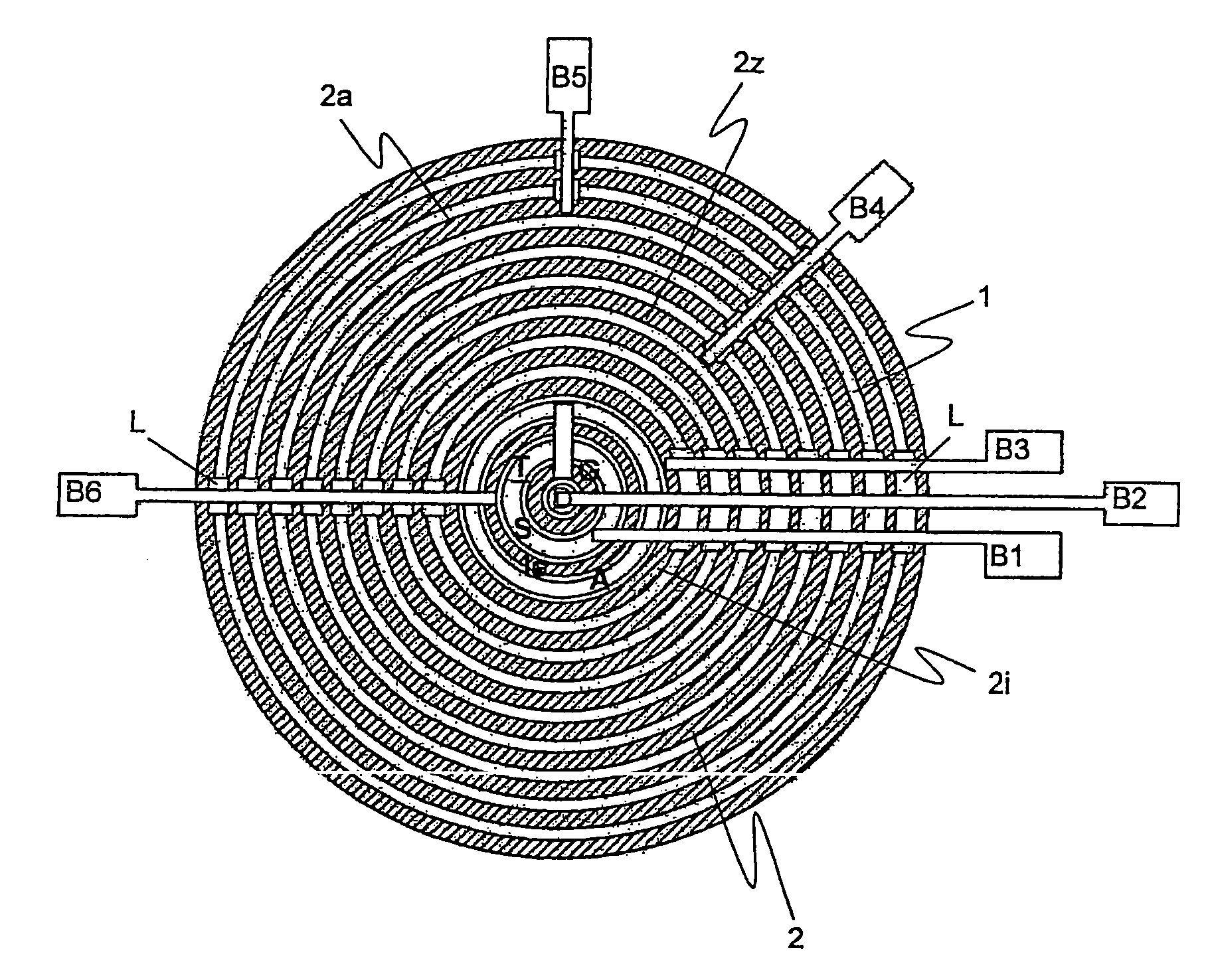 Conductor crossover for a semiconductor detector