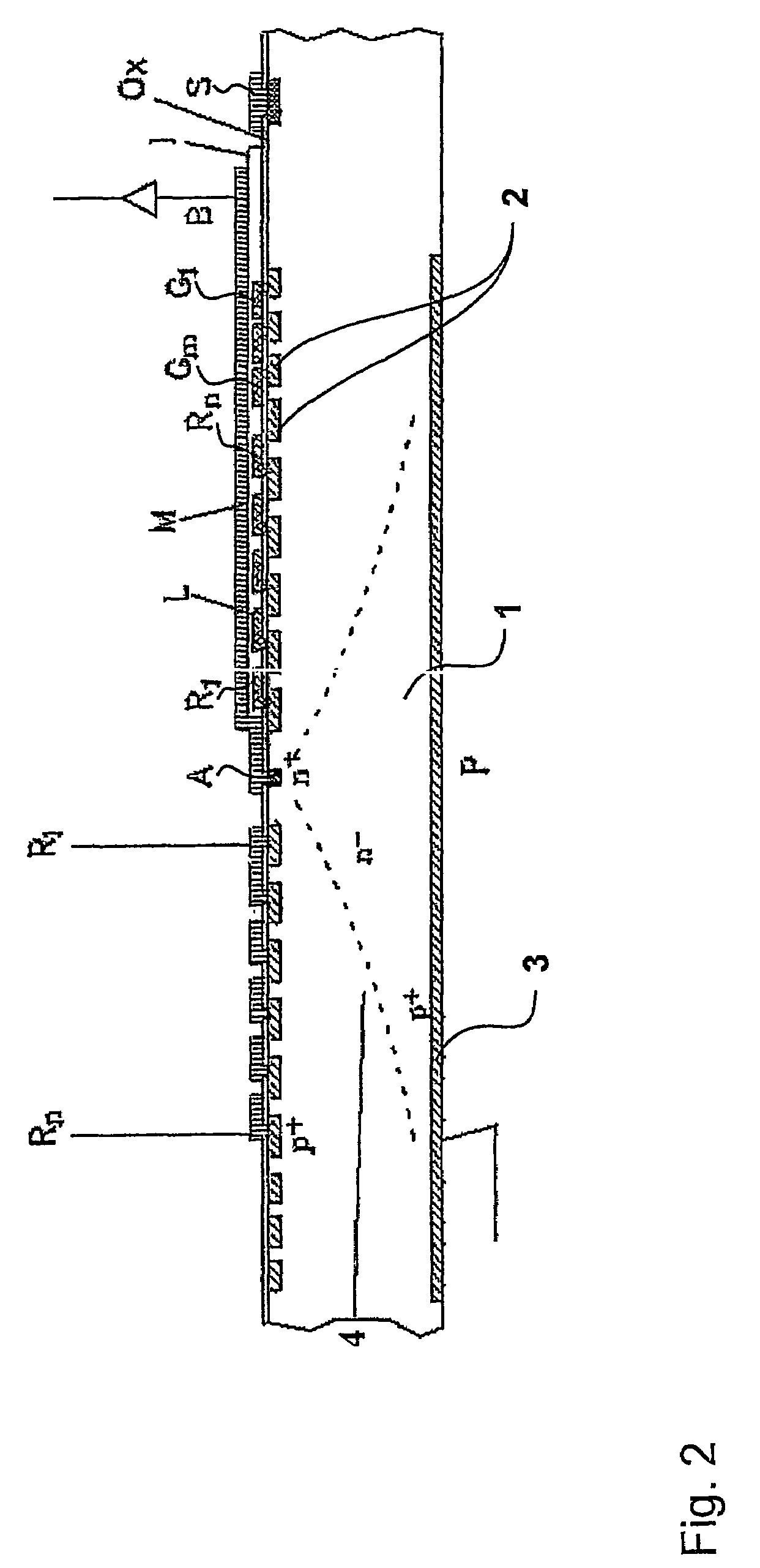 Conductor crossover for a semiconductor detector