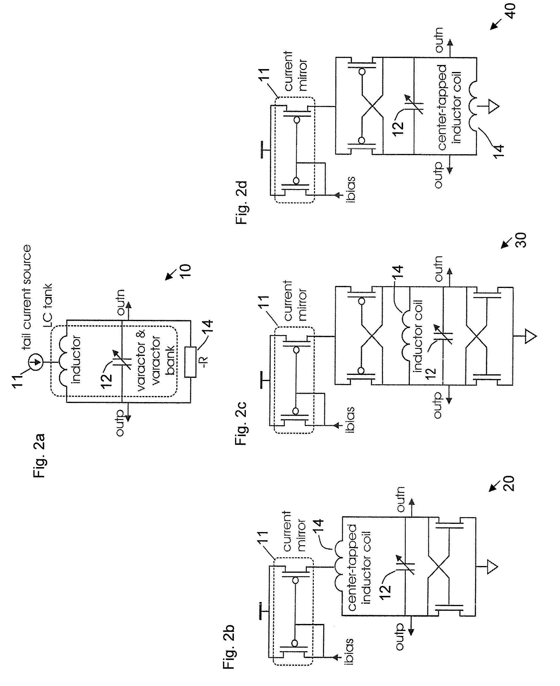Varactor bank switching based on negative control voltage generation