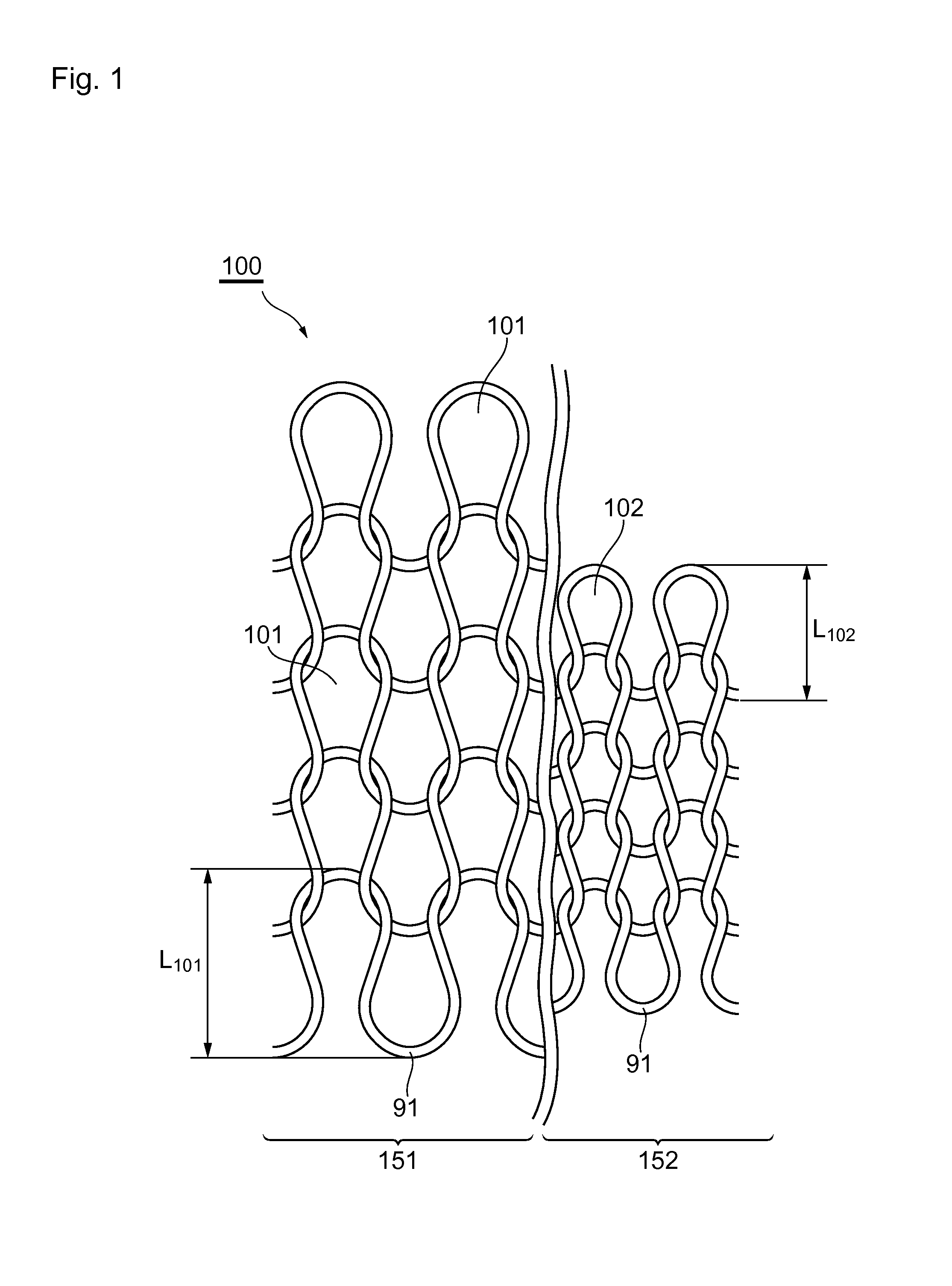 Stitch-size controlled knit product
