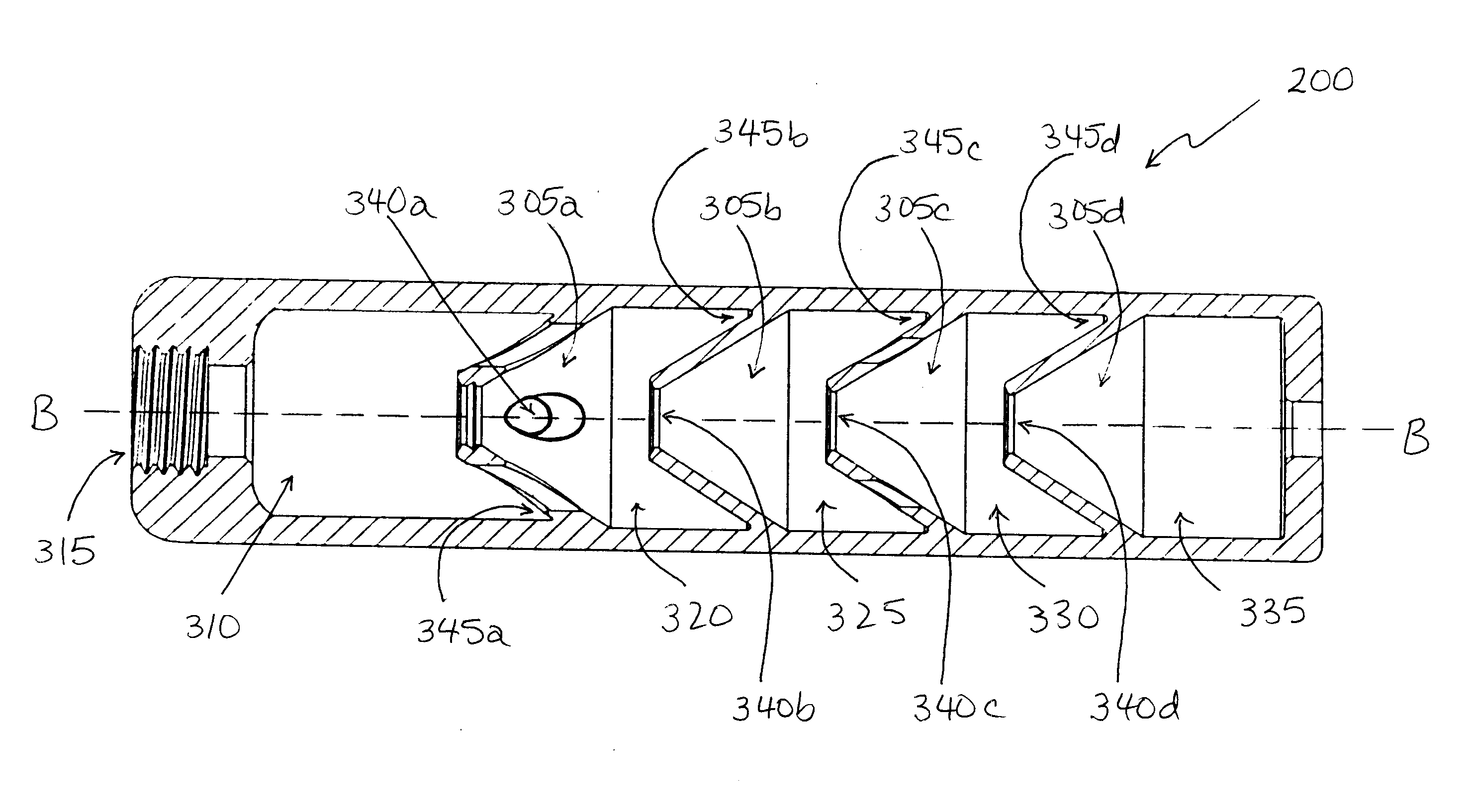 Monolithic noise suppression device for firearm