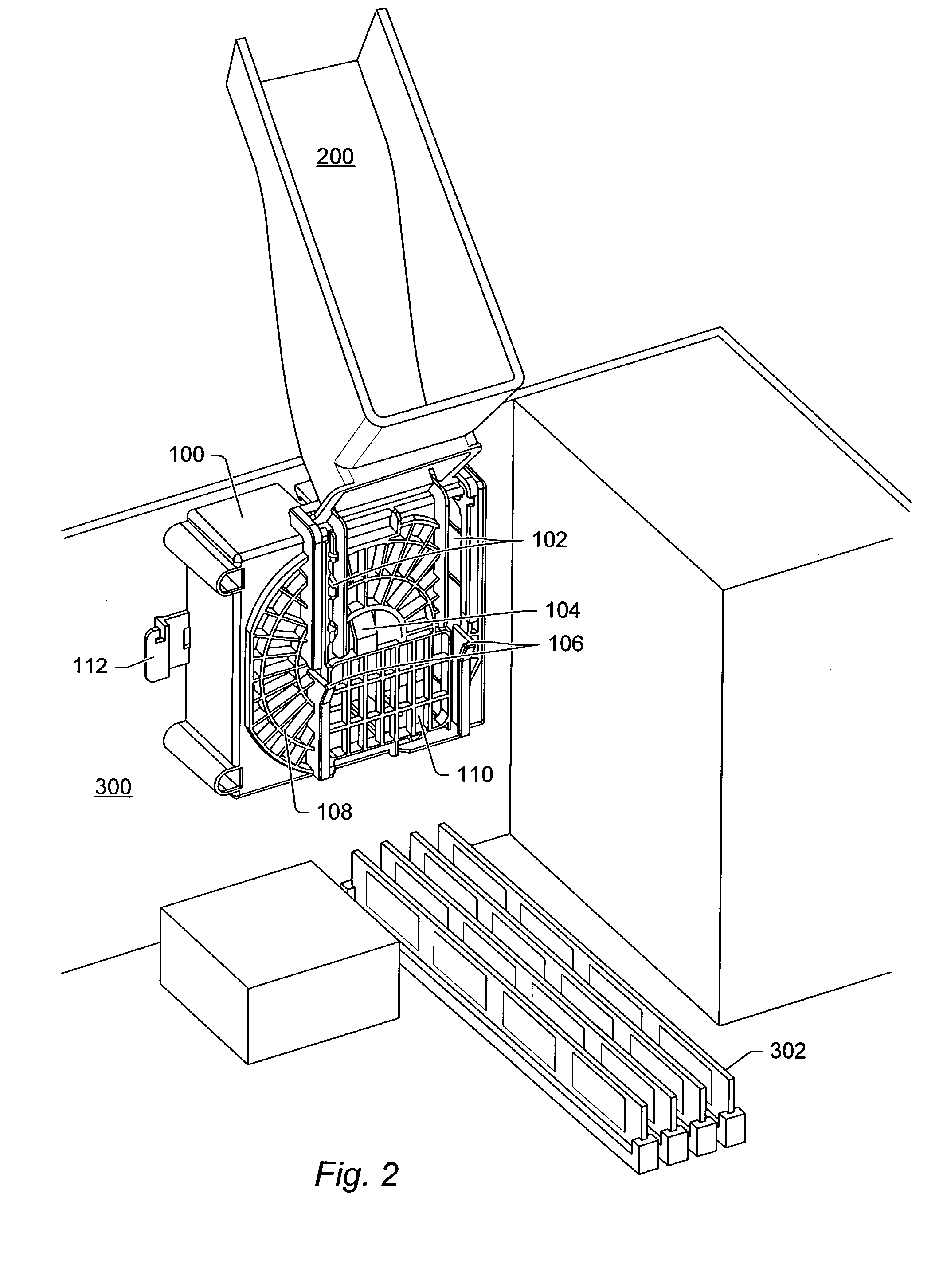 Fan holder and components cooling duct assembly