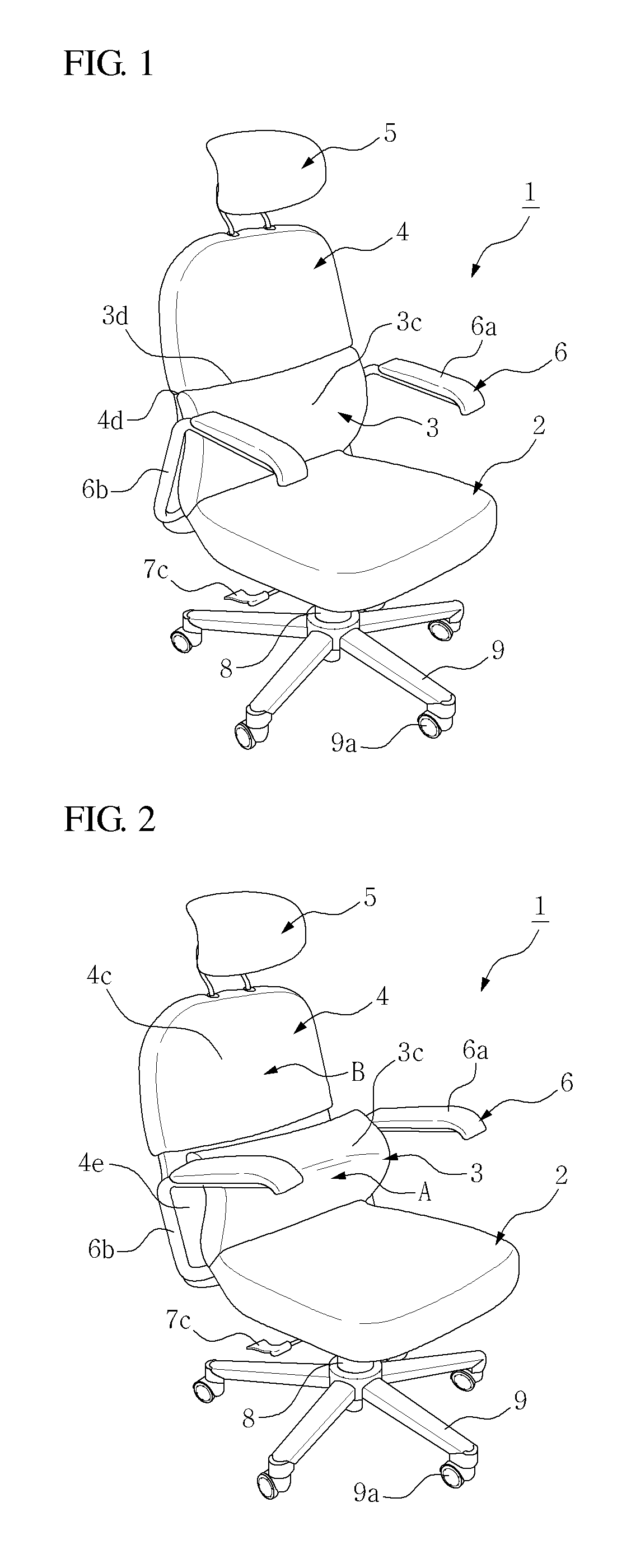 Chair with separate and interconnecting type lumbar and thoracic supports