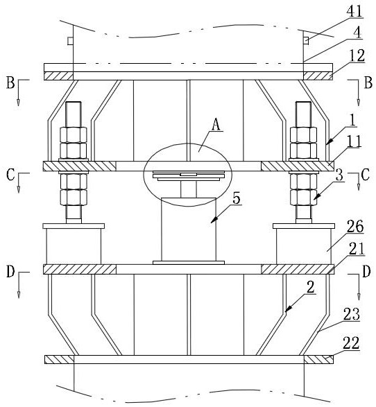 Supporting mechanism for voltage stabilizer in offshore nuclear power small reactor