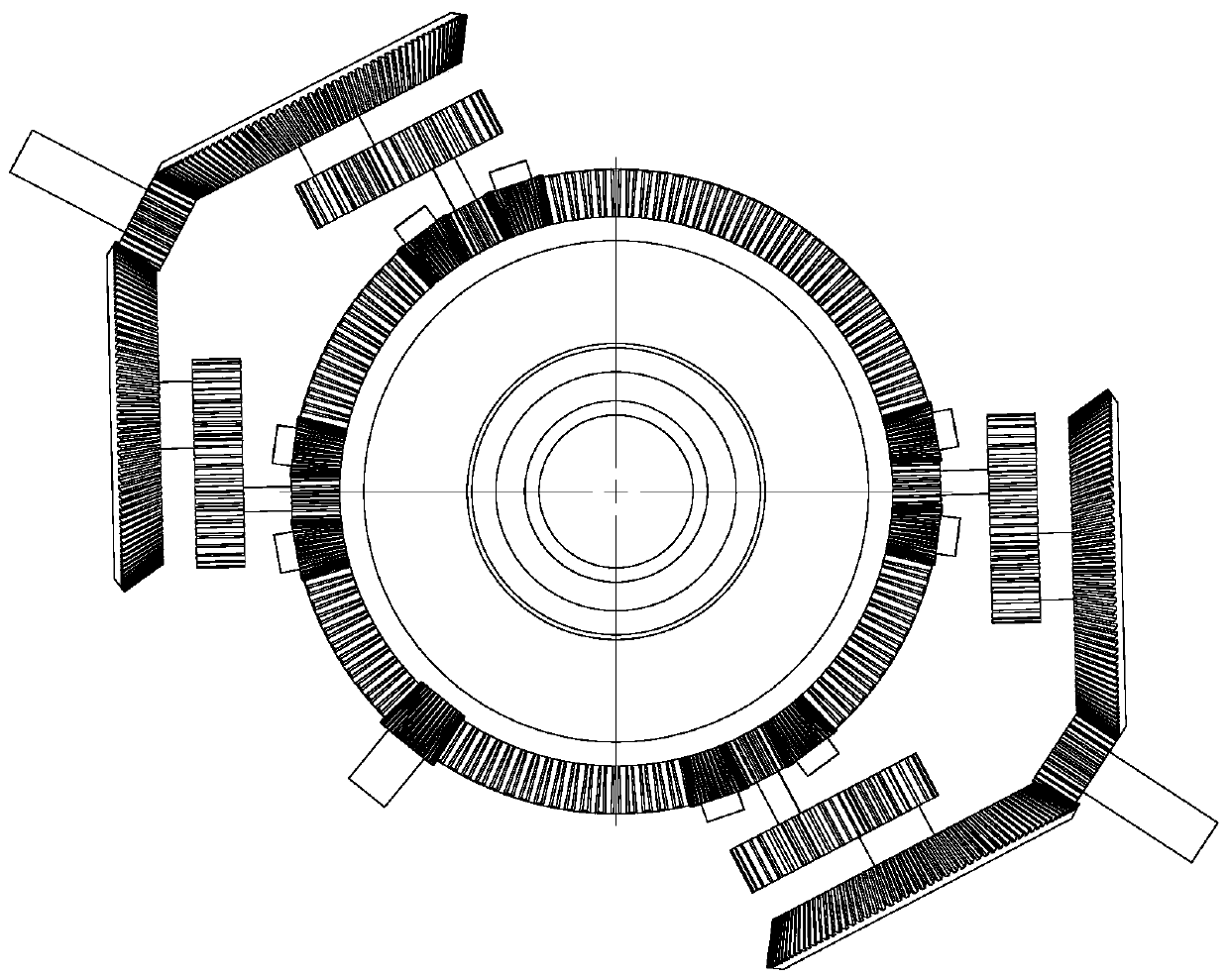 Bevel gear coaxial contra-rotating double-rotor transmission mechanism