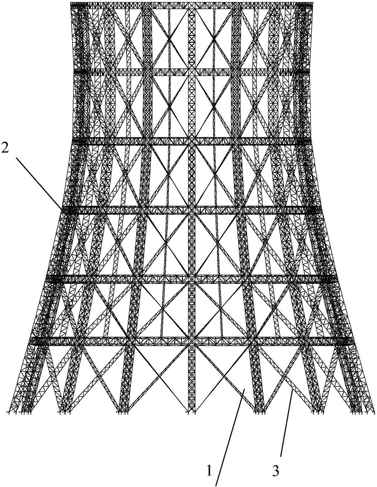 Hyperbola cross truss formed steel construction cooling tower