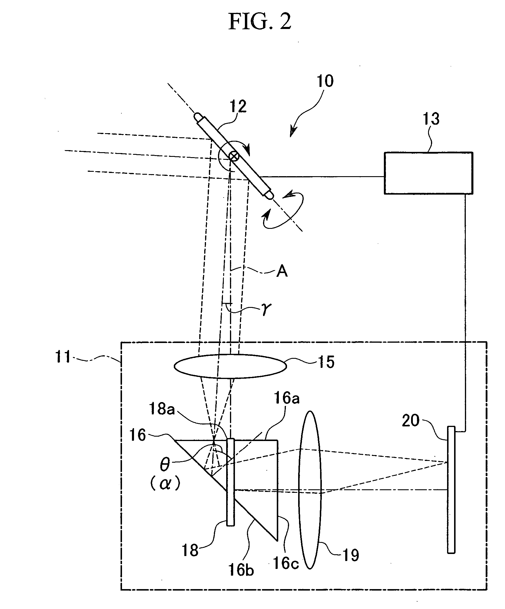 Optical beam detection device and optical beam detection system using therewith