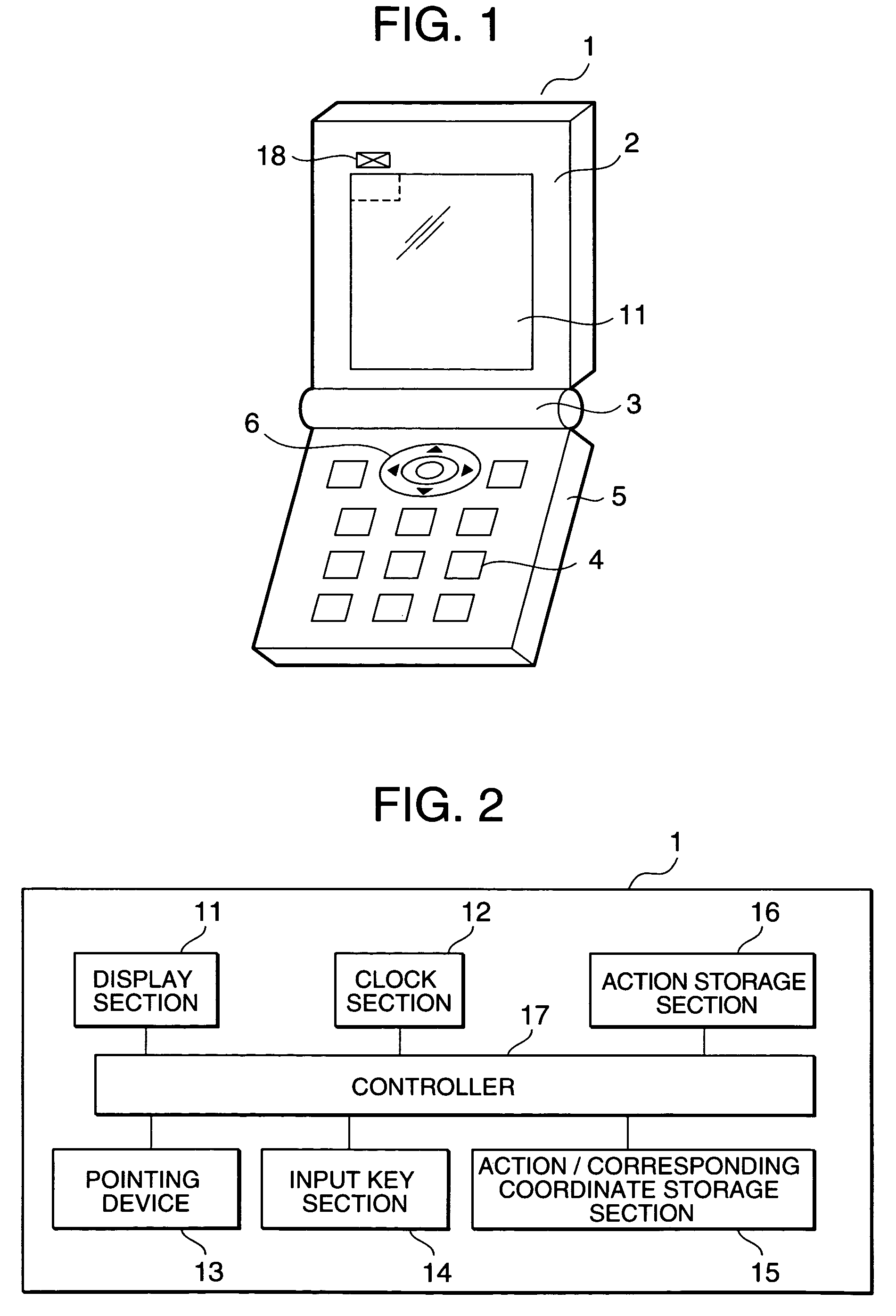 Portable terminal device with pointing device