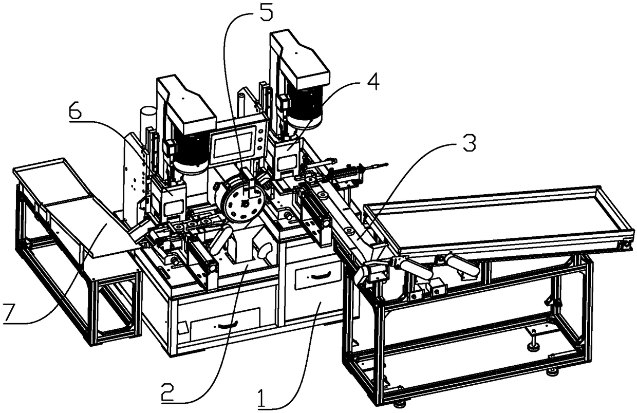 Full-automatic magnetic chamfering grinding device