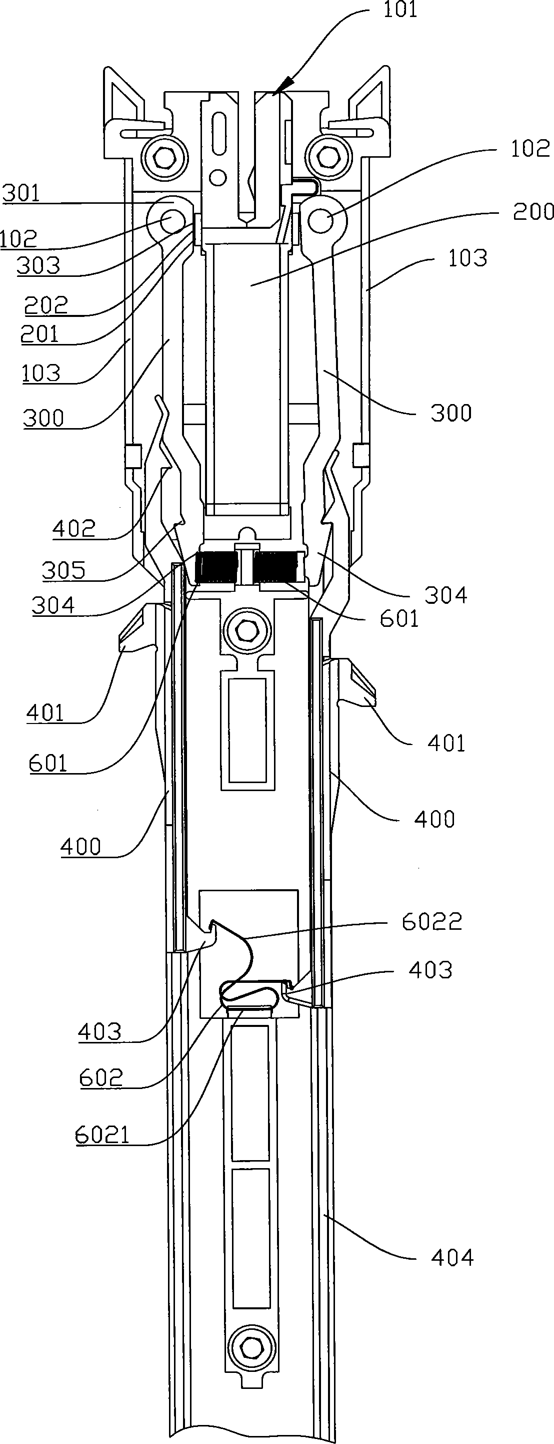 Shedding device, shedding device assembly and jacquard