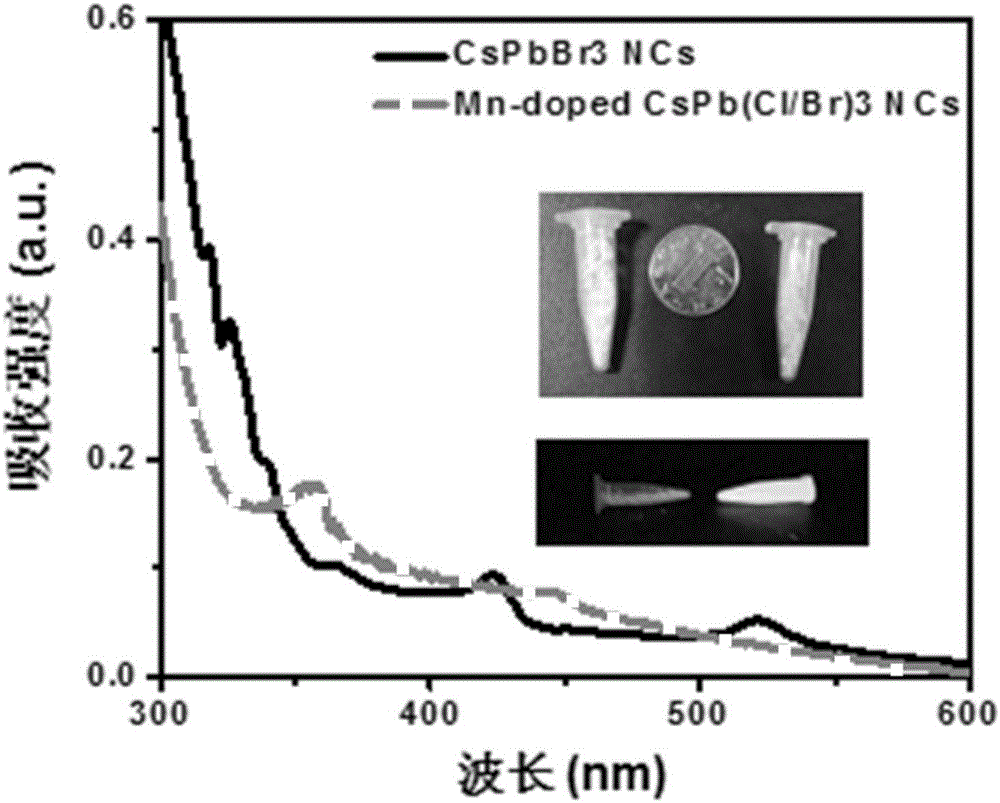 Dual-emission Mn-doped CsPb(Cl/Br)3 perovskite nanocrystal and preparation method thereof